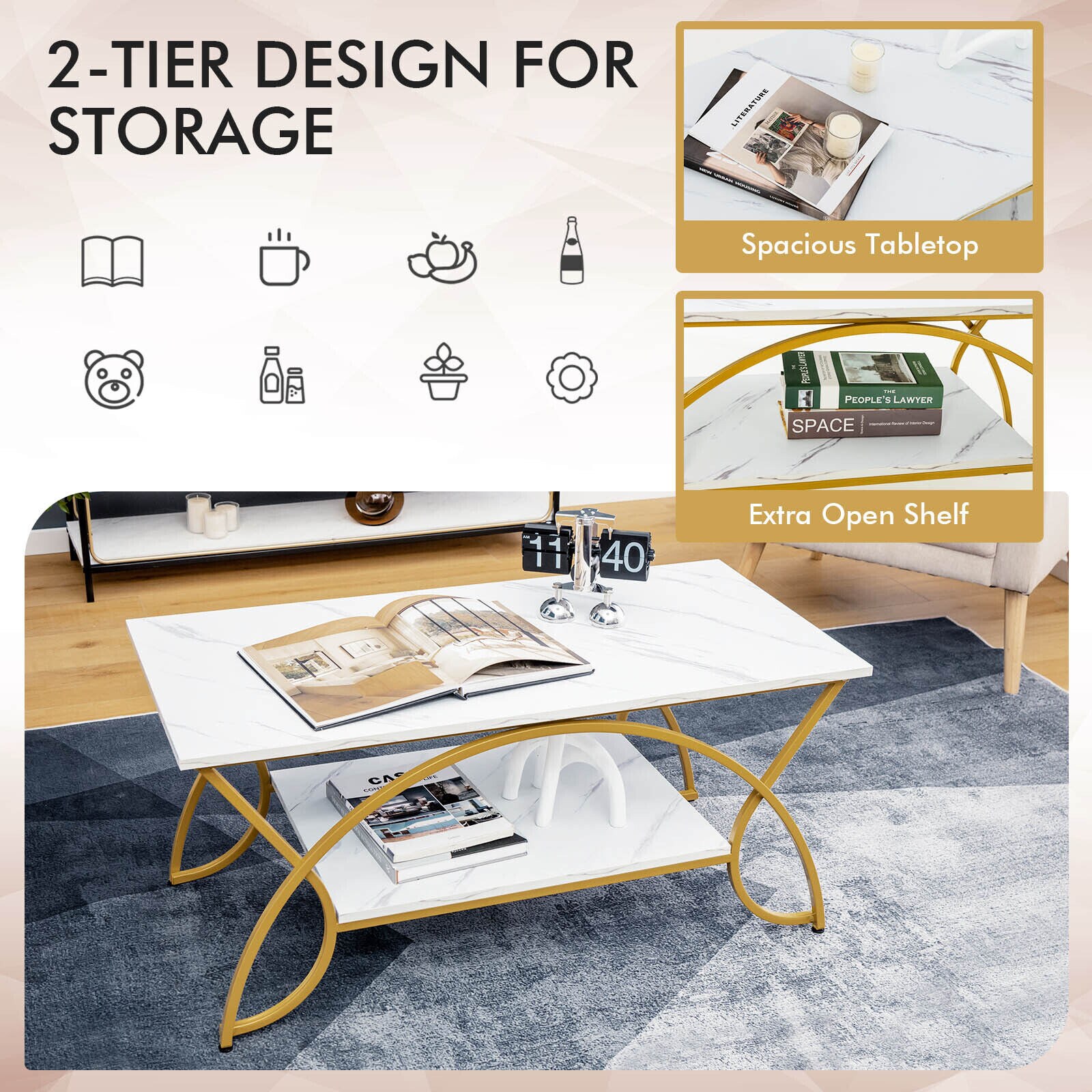 LIVIZA OVG10267WH Coffee-Tables - View #3