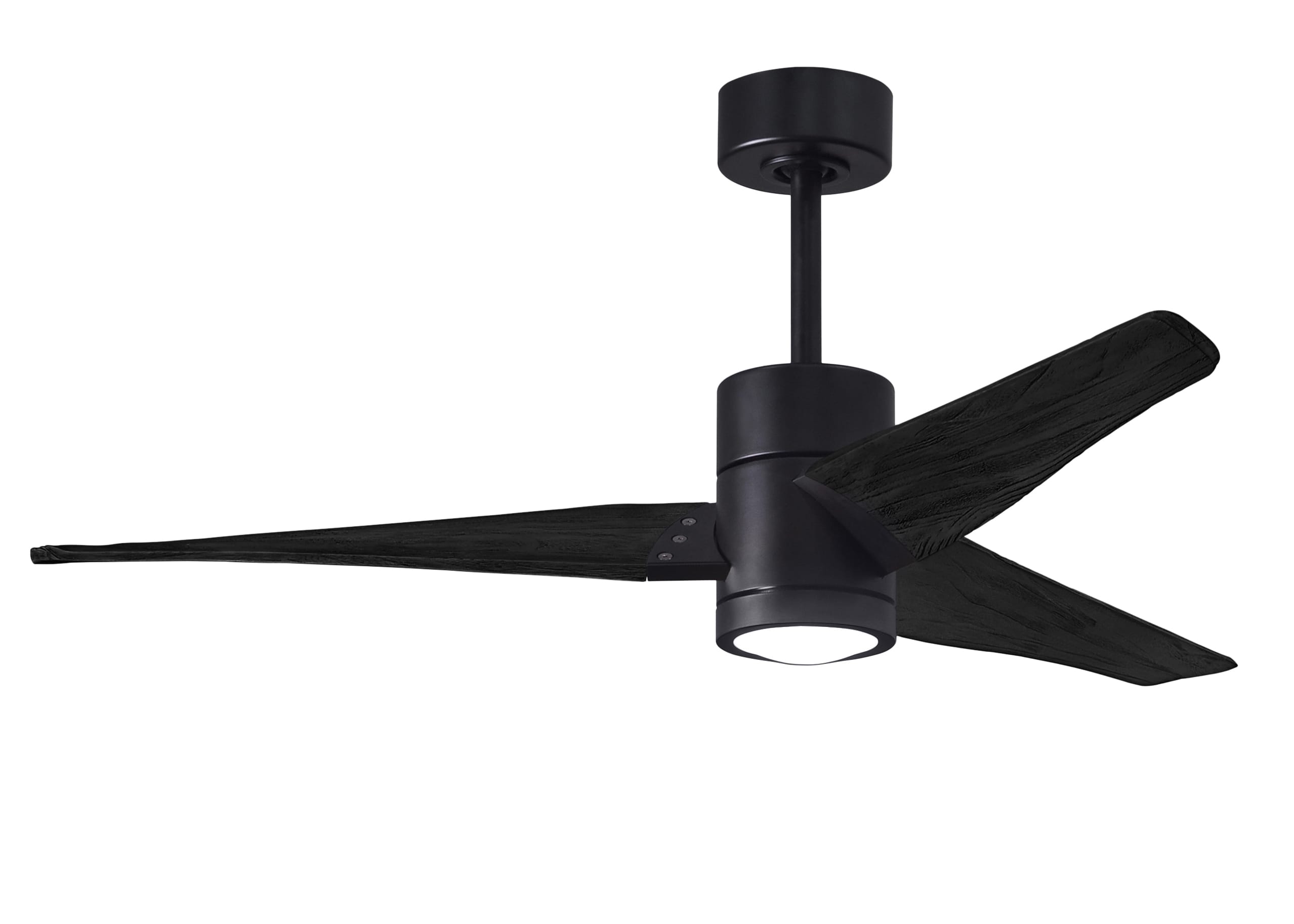 Matthews Fan Company SJ-BK-BK-52 Super Janet 52-in Color-Changing Integrated LED Outdoor Matte Black with Matte Black Blades Ceiling Fan With Light - Remote Included ( 3 -Blade )