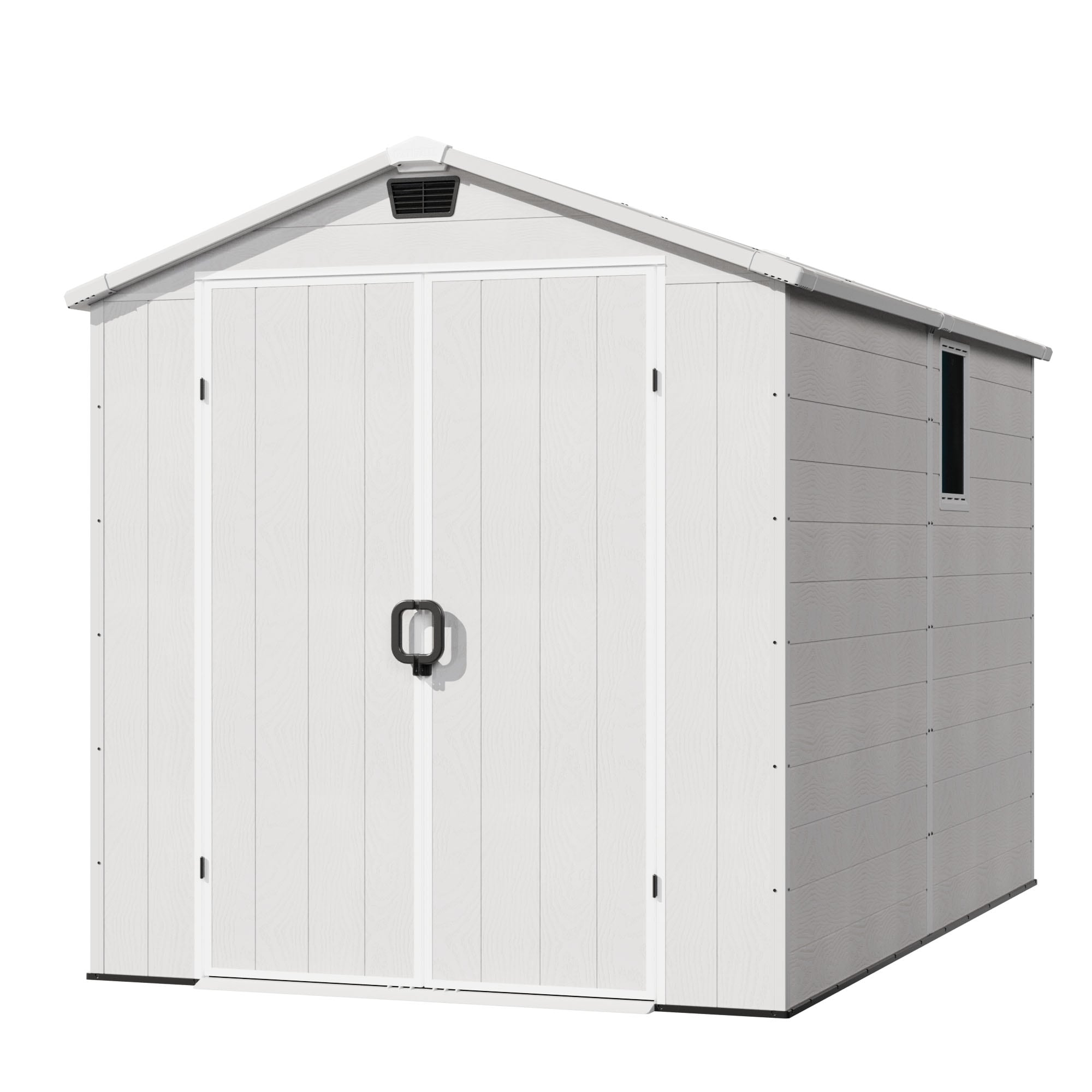Patiowell WES-EN610-4WT 6-ft x 10-ft White Gable Resin Storage Shed (Floor Included)