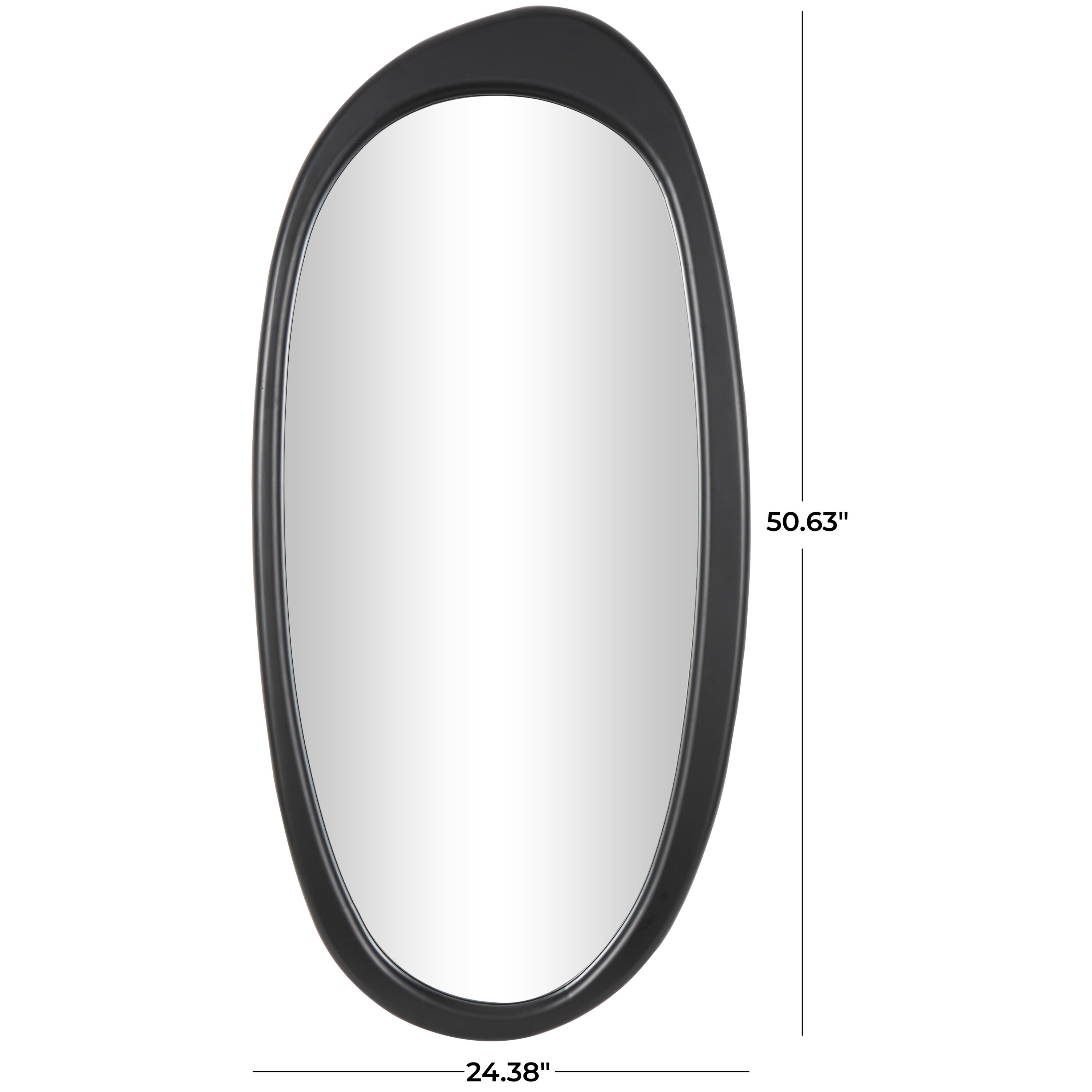 Derinda Black Oval Full Length Mirror with Manufactured Wood Frame