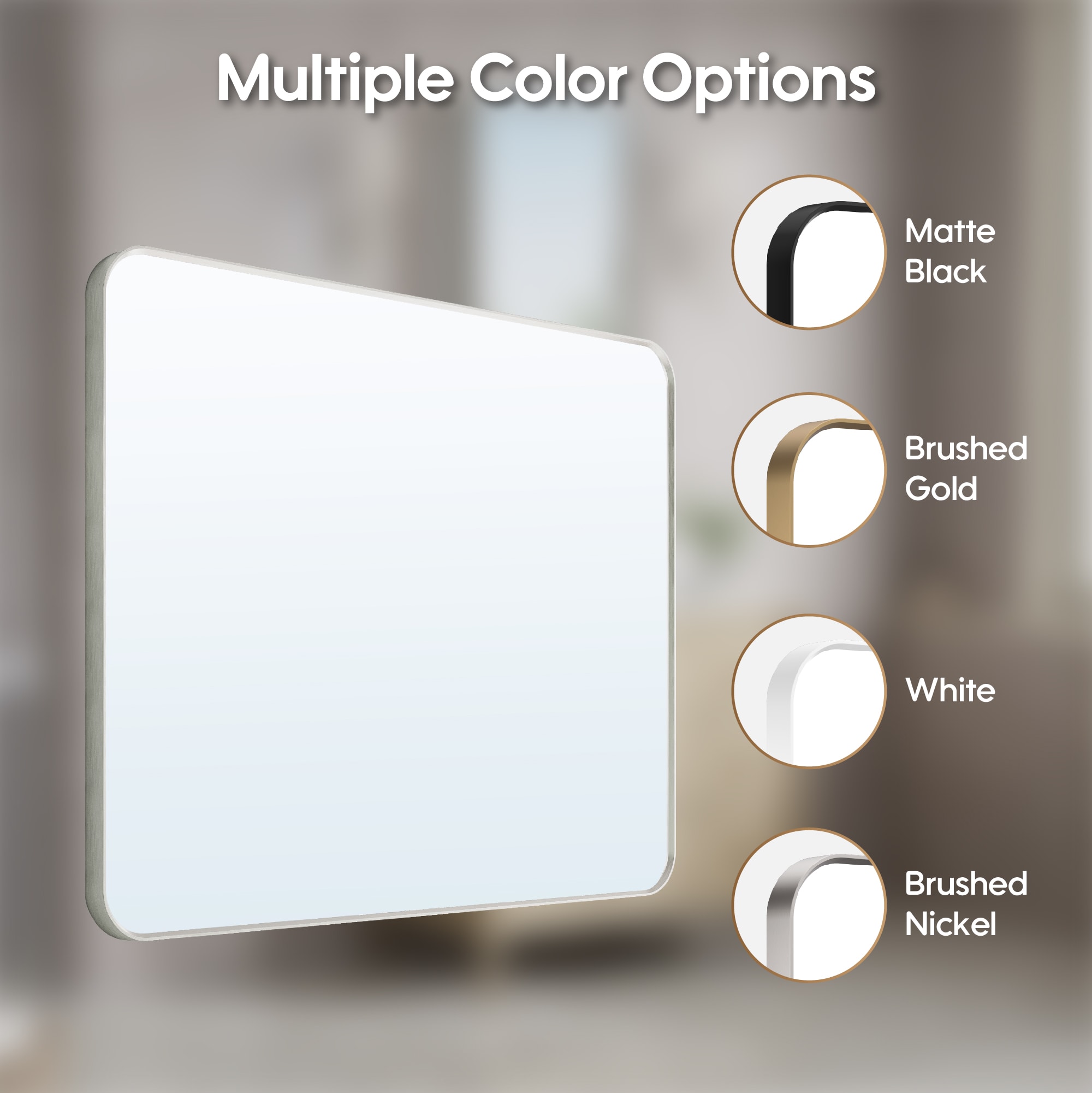 WELLFOR MD2832MR-WT Framed-Bath-Mirrors - View #6