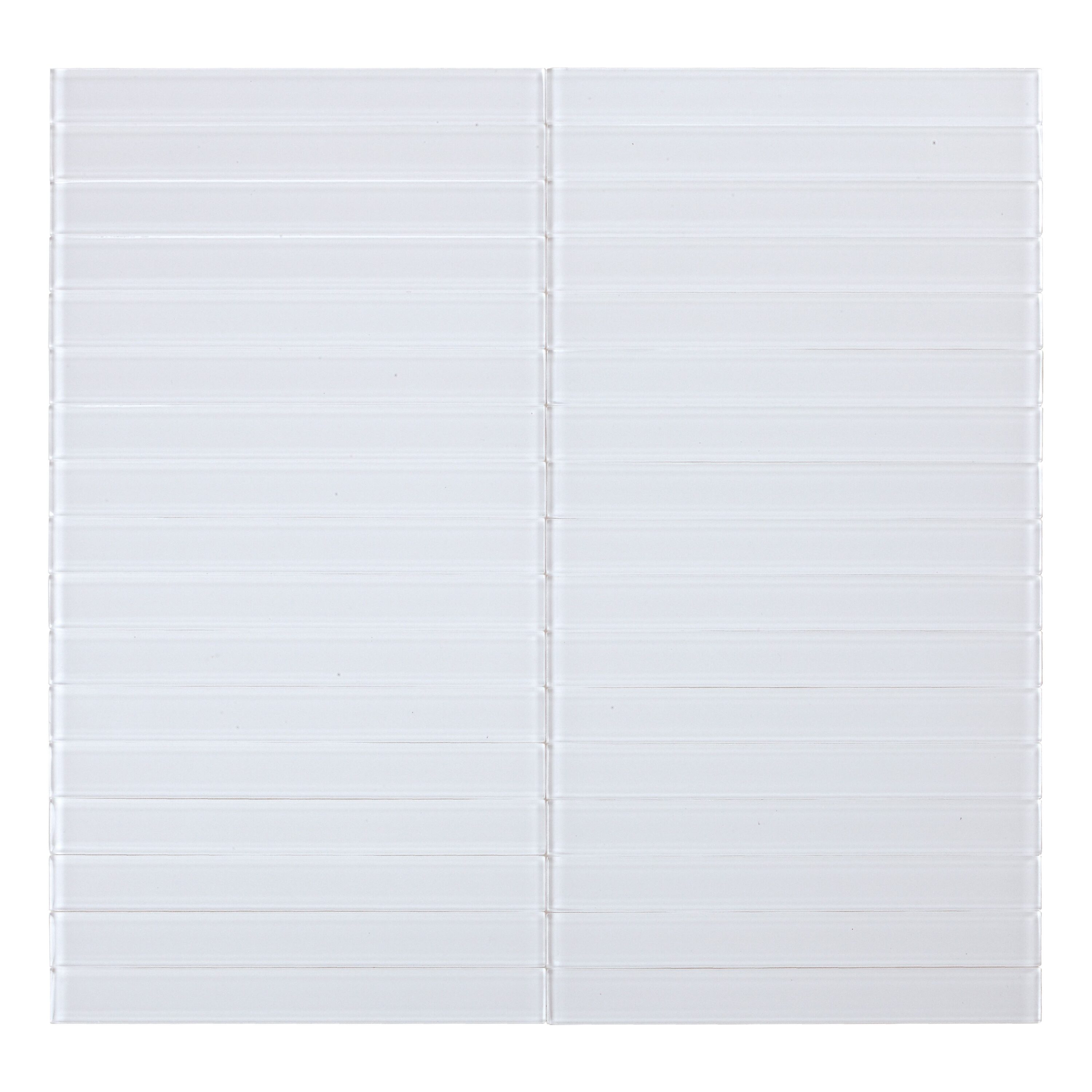 SpeedTiles SAM-IG200COT073 Sample- Off White 4-in x 4-in Glossy Glass Patterned Wall Tile