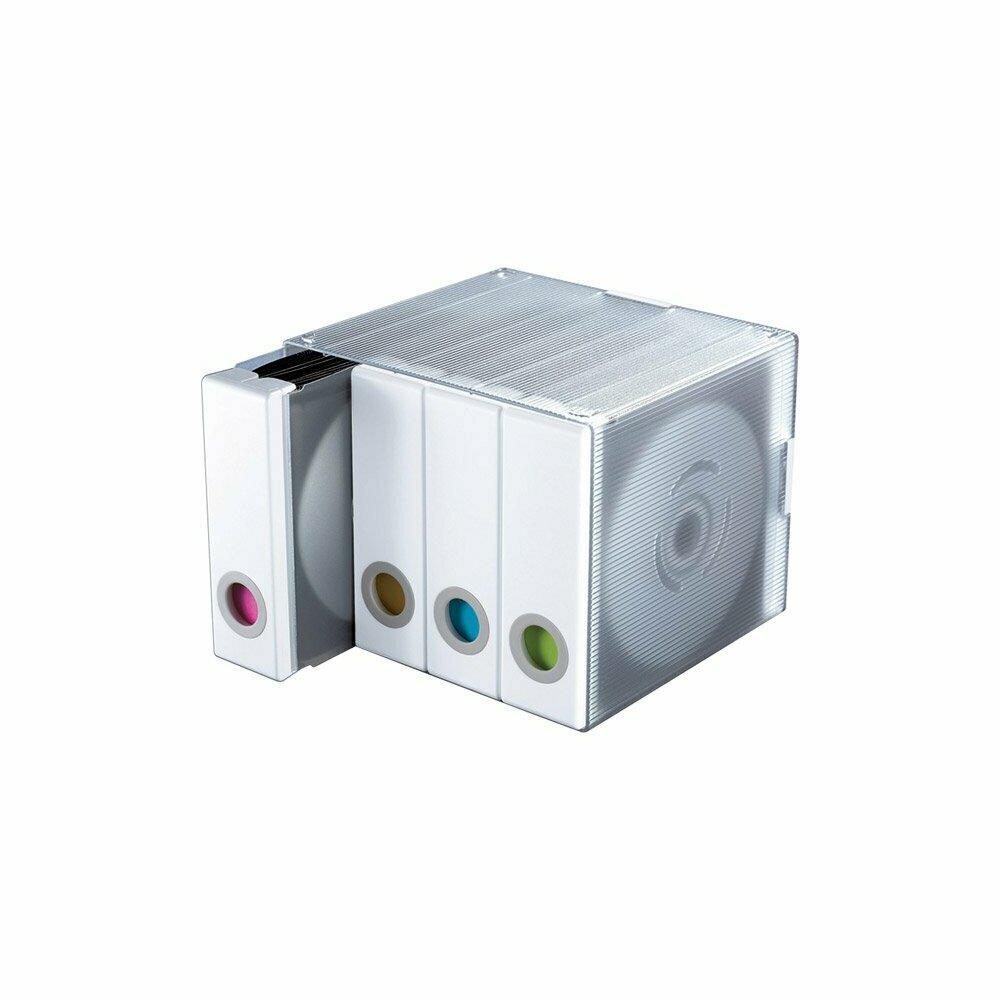 Evolve ZX9DBL27551 Parade Series Stackable 96-CD Storage Cases- Clear/White