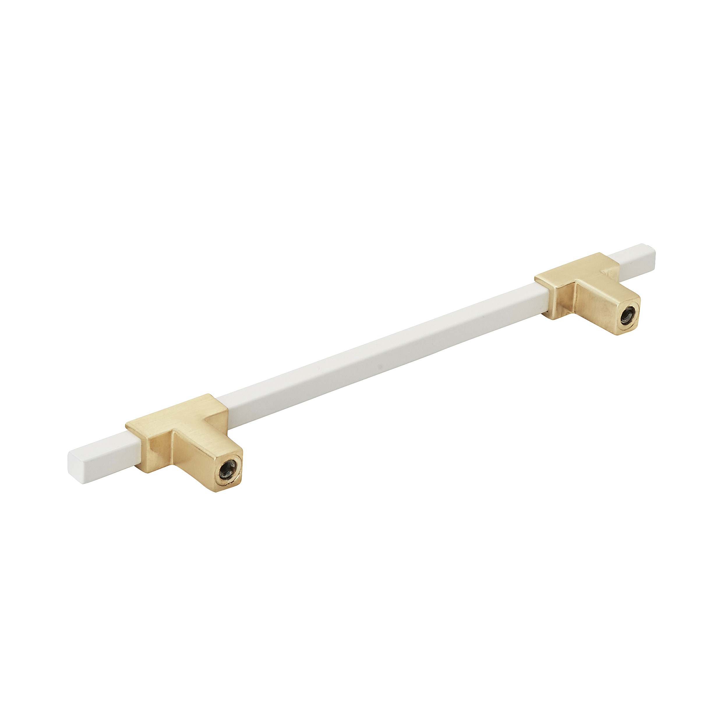 Brushed Gold and White Modern Cabinet Bar Pull