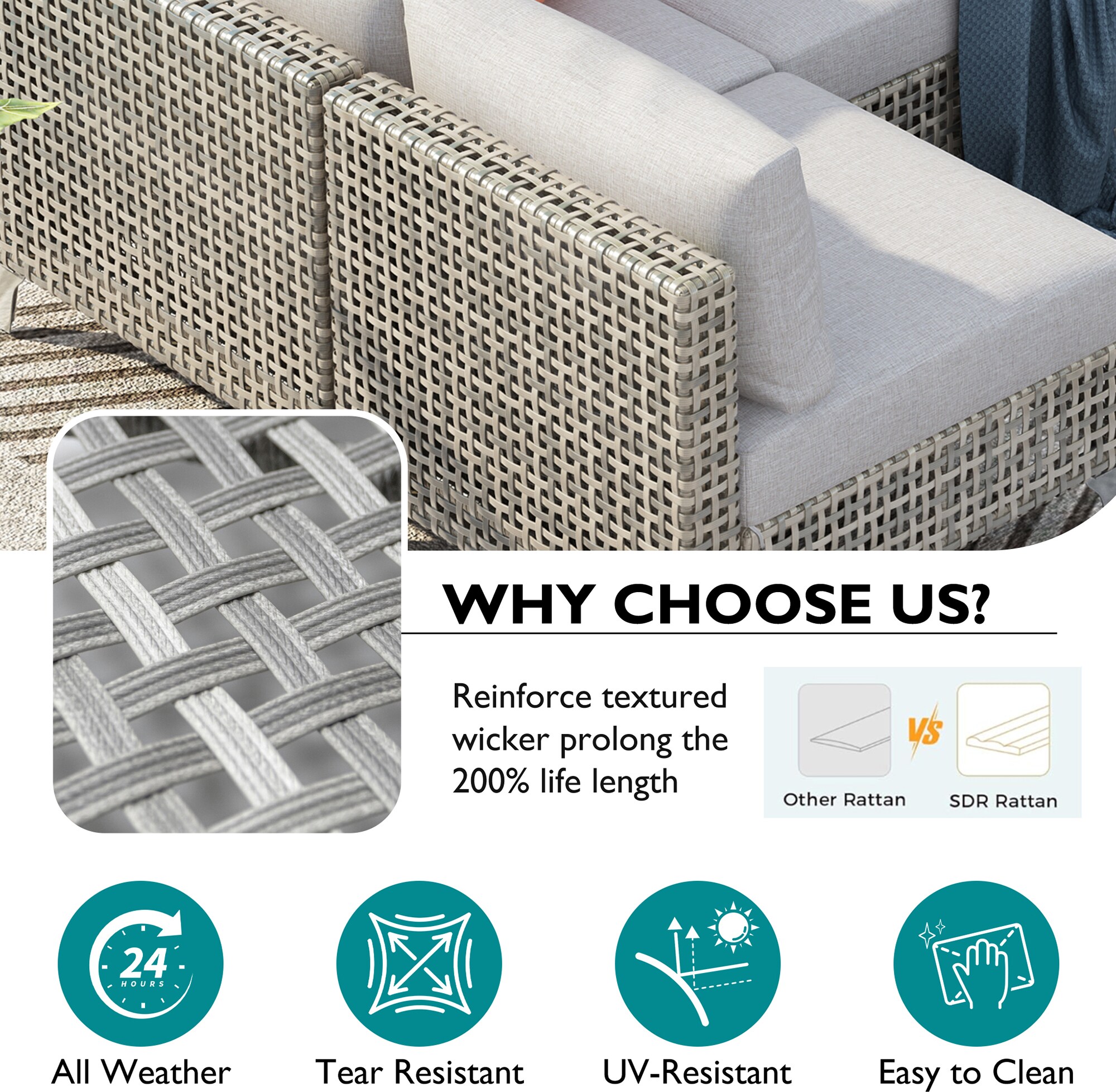 SINOFURN SYB260074GY Patio-Sofas-Daybeds - View #5