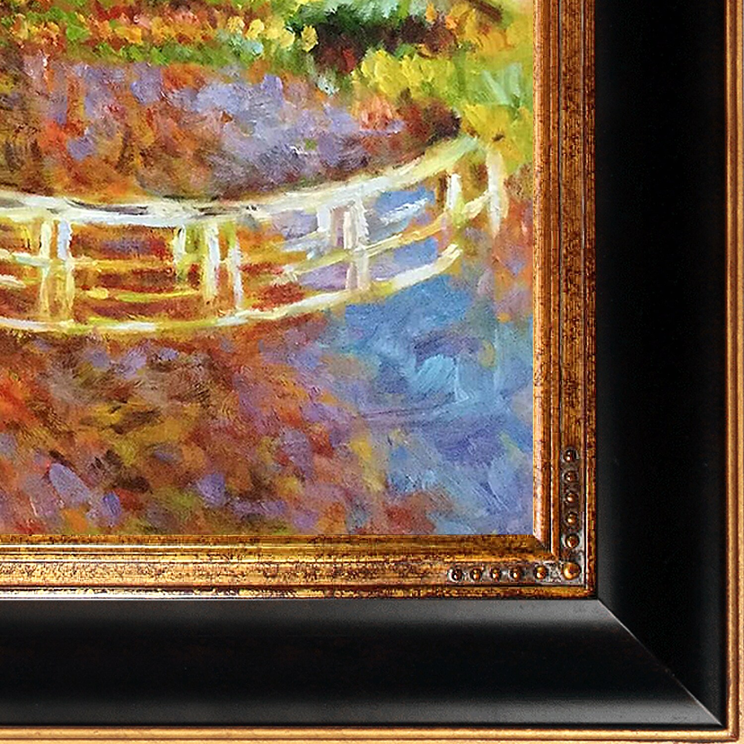 La Pastiche Claude Monet Framed 29-in H X 33-in W Garden Canvas Hand 