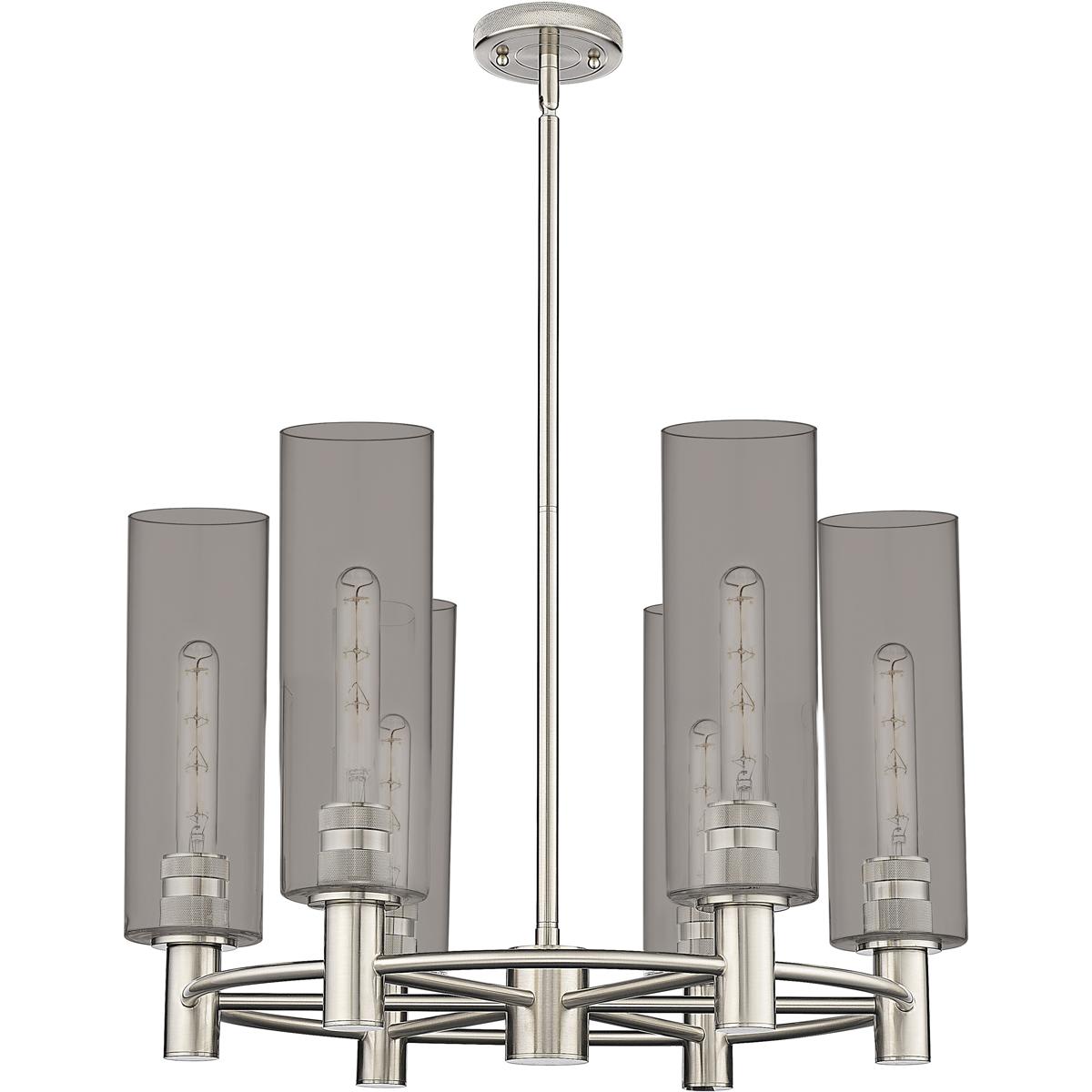 Innovations Lighting - 434-6CR-PN-G434-12SM Crown Point Chandelier Polished Nickel