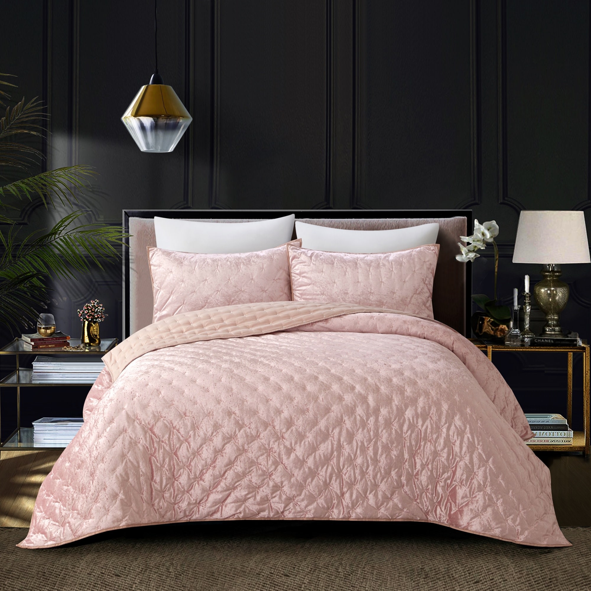 Grace Living Prudence Blush Solid Twin/Twin XL Comforter (Polyester with Polyester Fill) in Pink | GCS359-02BHT-LS