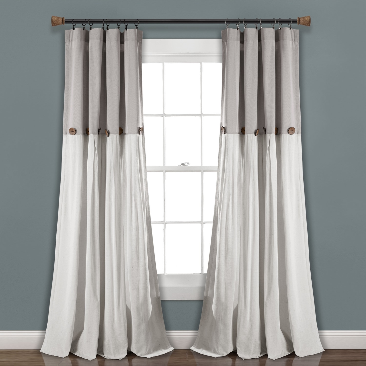 Lush Decor 16T004042 95-Inches White Rod pocket Single curtain panel