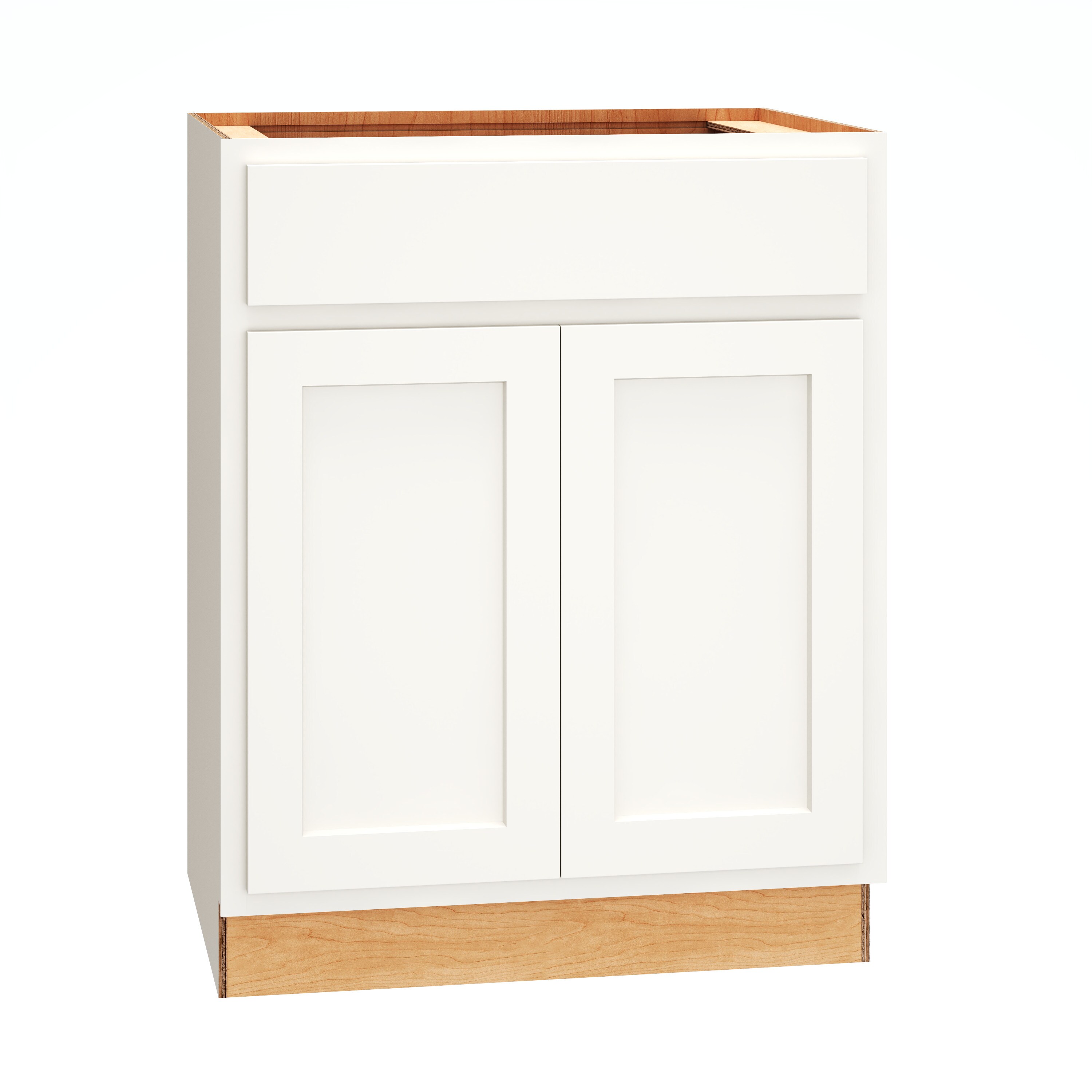 Diamond Express 321 VSB273421 Jamestown 27-in White Partial Overlay Bathroom Vanity Base Cabinet without Top