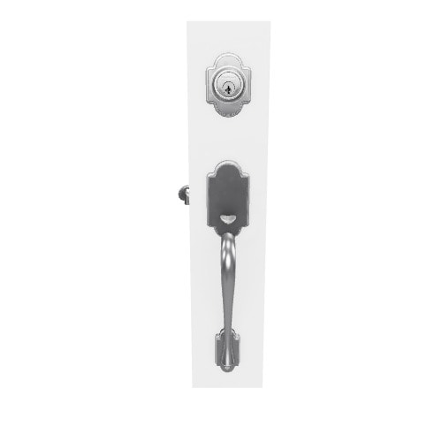 Kwikset Arlington Satin Nickel Smartkey Single-Cylinder Deadbolt Keyed Entry Door Handleset Lido