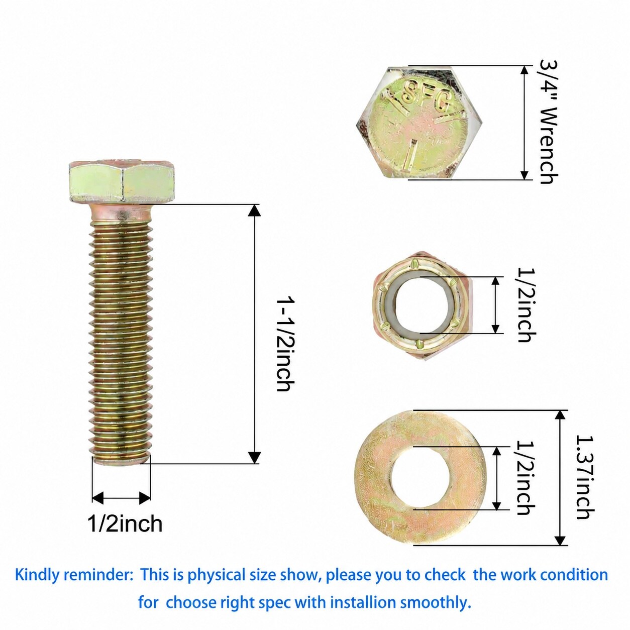 SenQWFa LDC0814Q408 Metric-Hex-Bolts - View #2