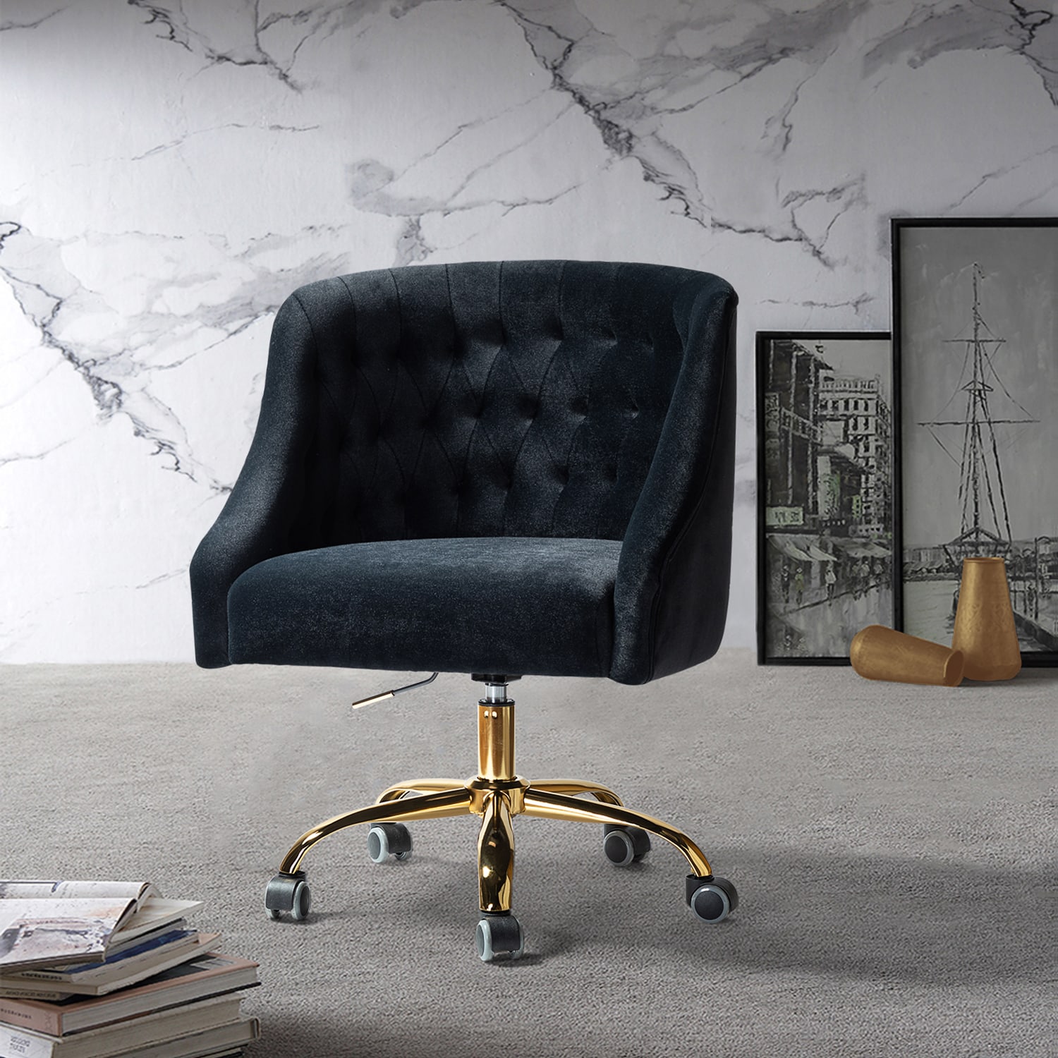 14 Karat Home CHM6030-BLACK Office-Chairs - View #2