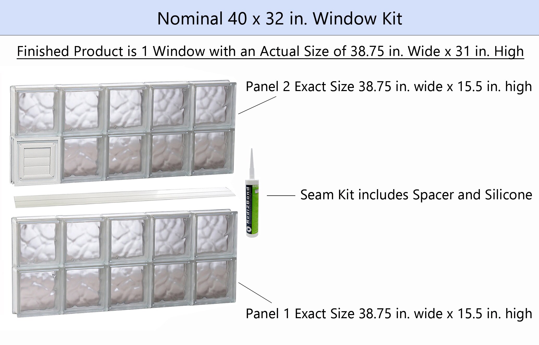REDI2SET D4032DC Glass-Block-Windows - View #2