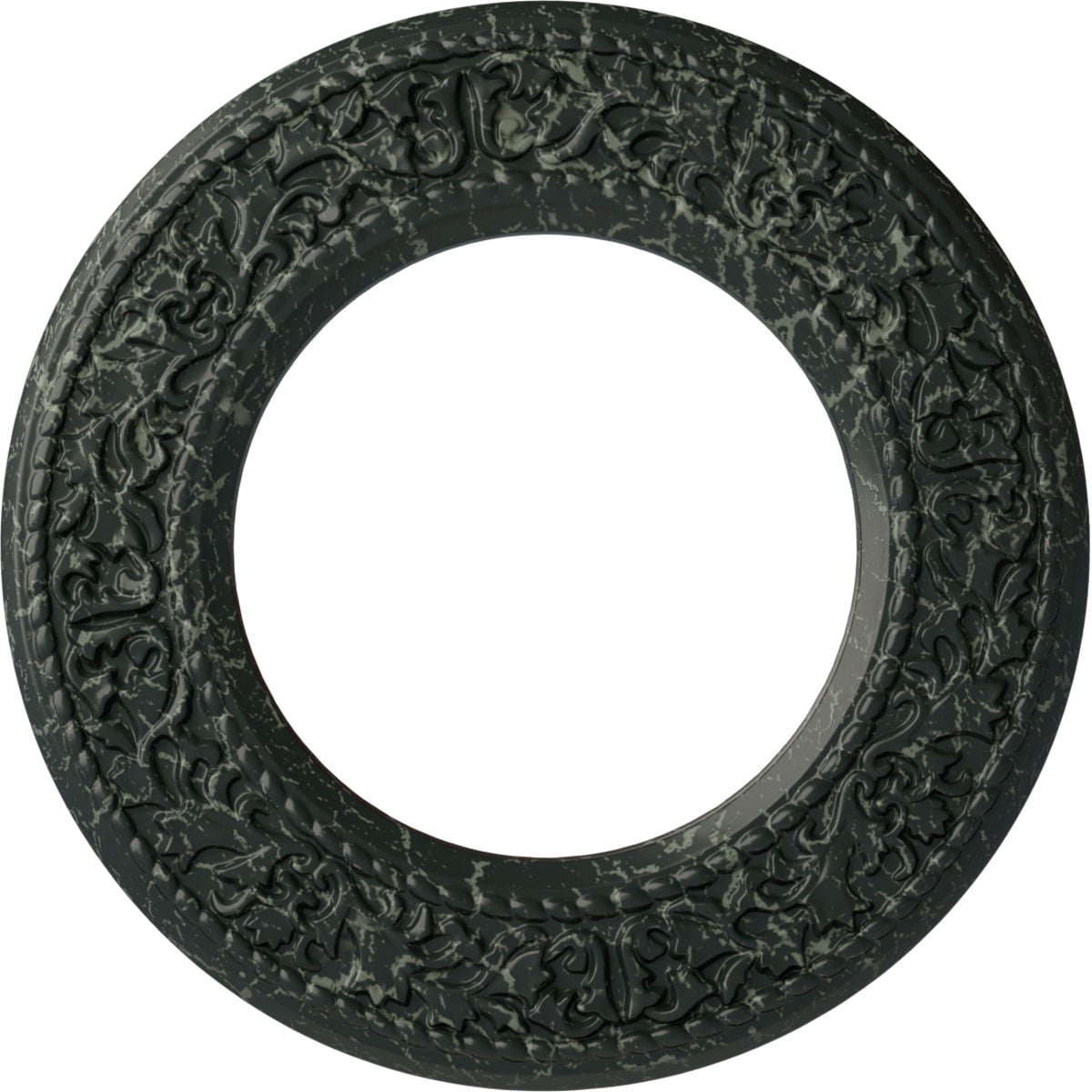 Ekena Millwork CM13BLPTC Blackthorn 13.375-in W x 13.375-in L Painted Turtle Crackle Polyurethane Whole Ceiling Medallion