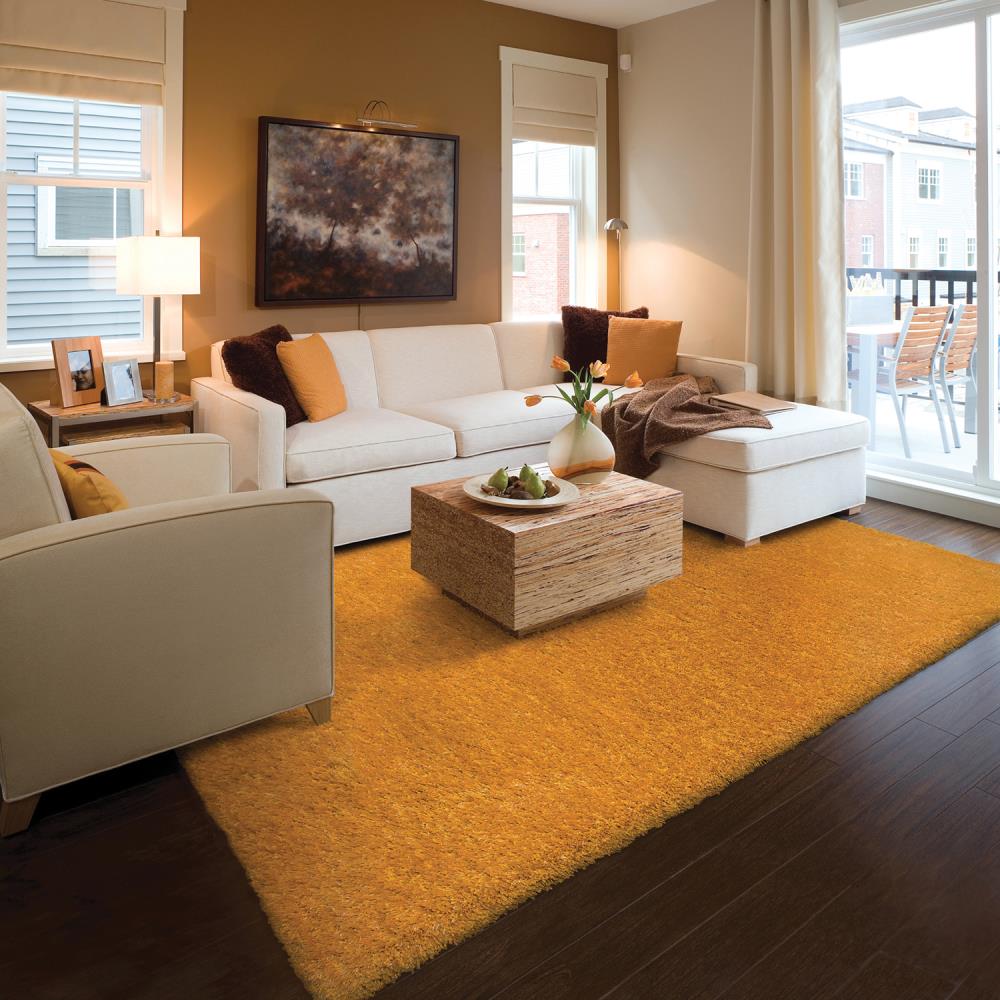 Archer Lane 811COS074L Crossley 3 x 5 (ft) Tufted Polyester Gold Rectangular Indoor Solid Bohemian/Eclectic Area rug