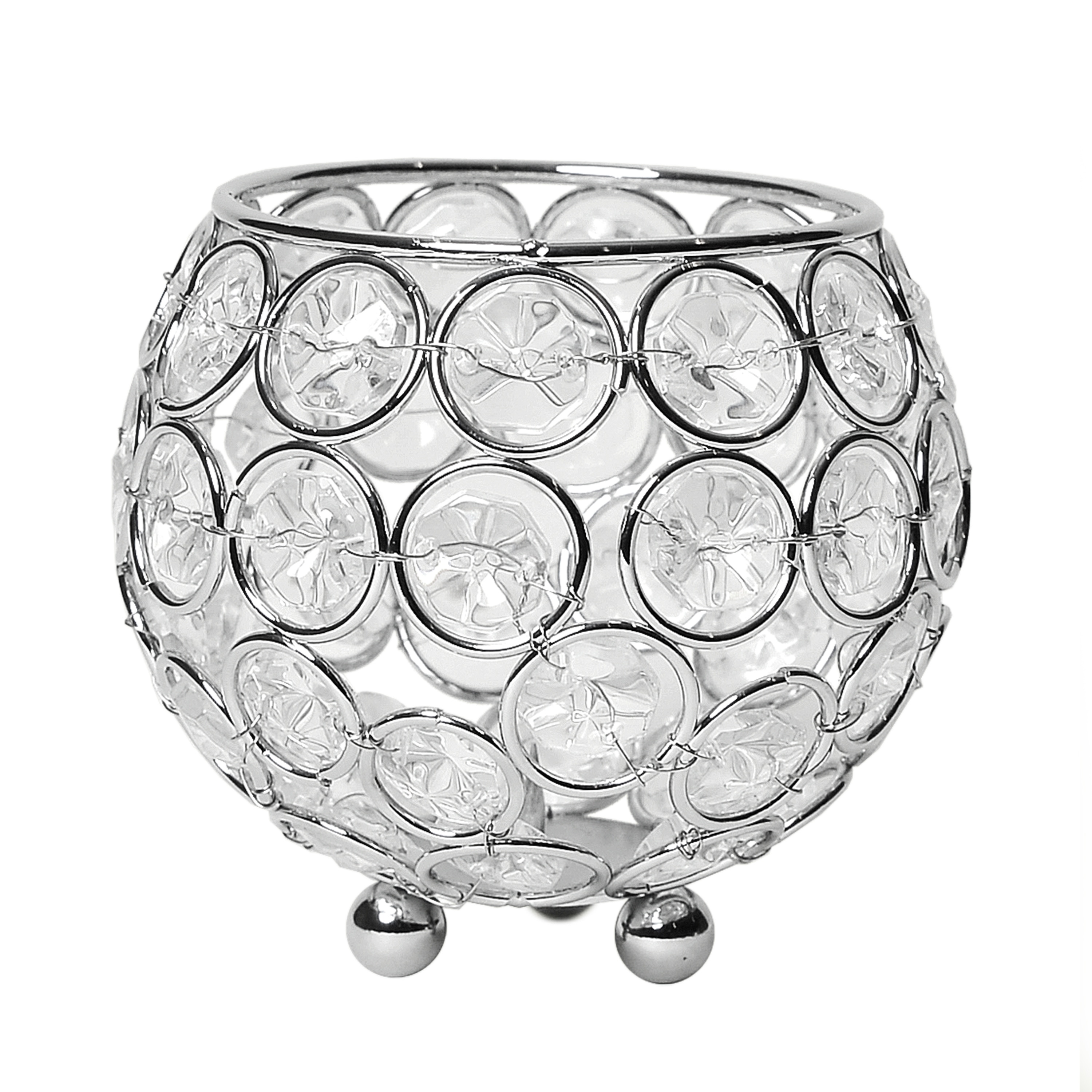 Elegant Designs HG7005-CHR Chrome Metal Glam Decorative object