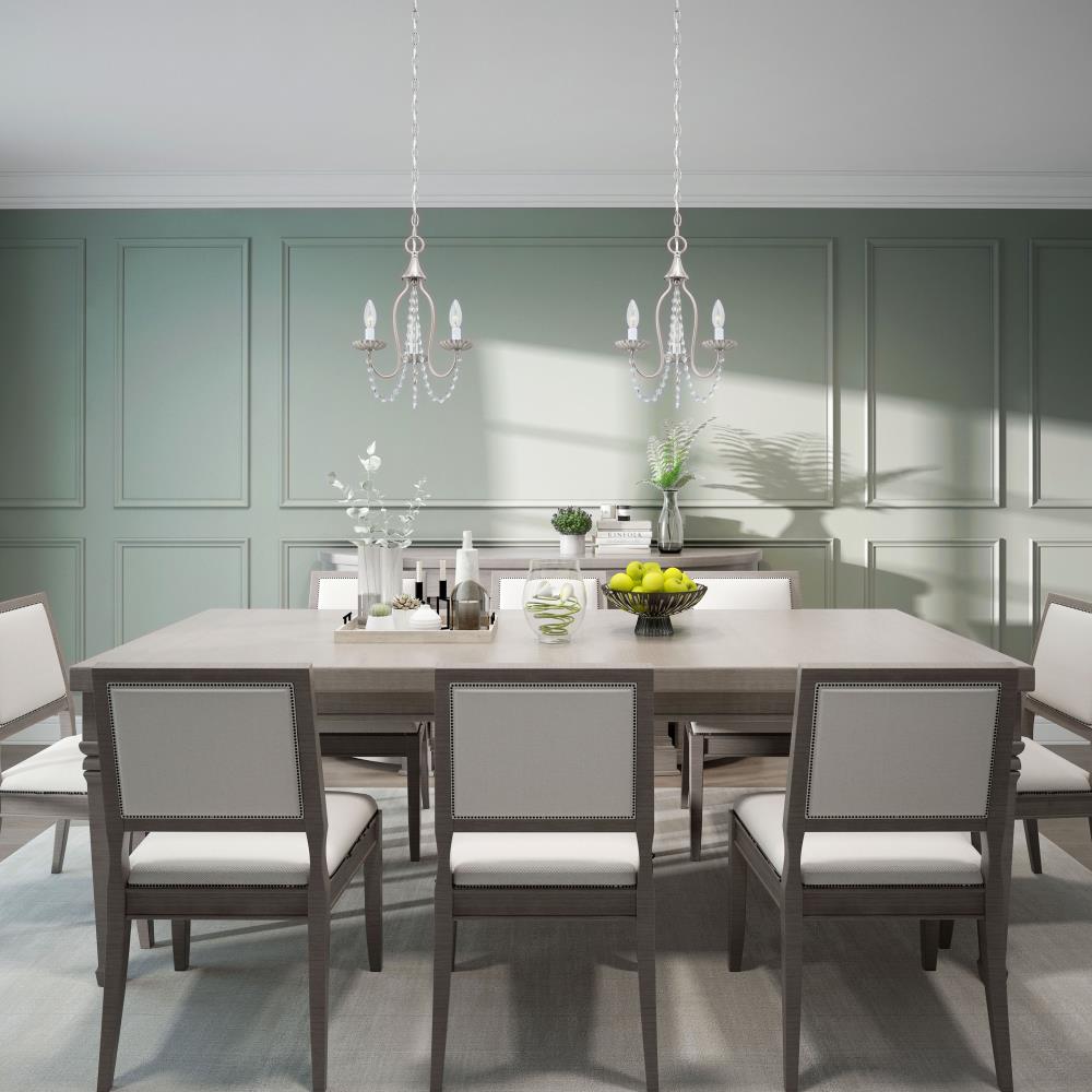 Alessia Brushed Nickel 3-Light Mini Chandelier with Crystal Accents