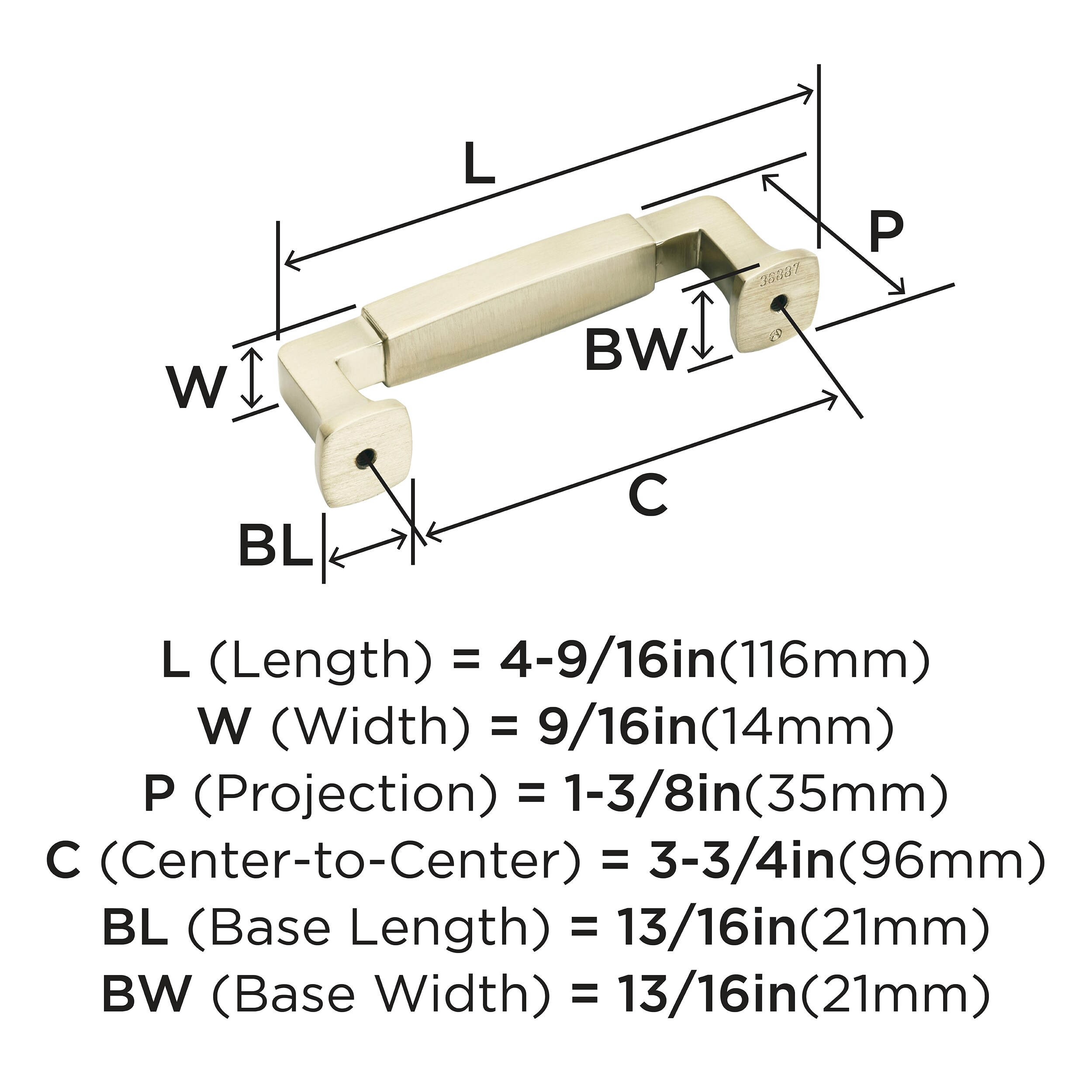 Amerock BP36887BBZ Cabinet-Pulls - View #3