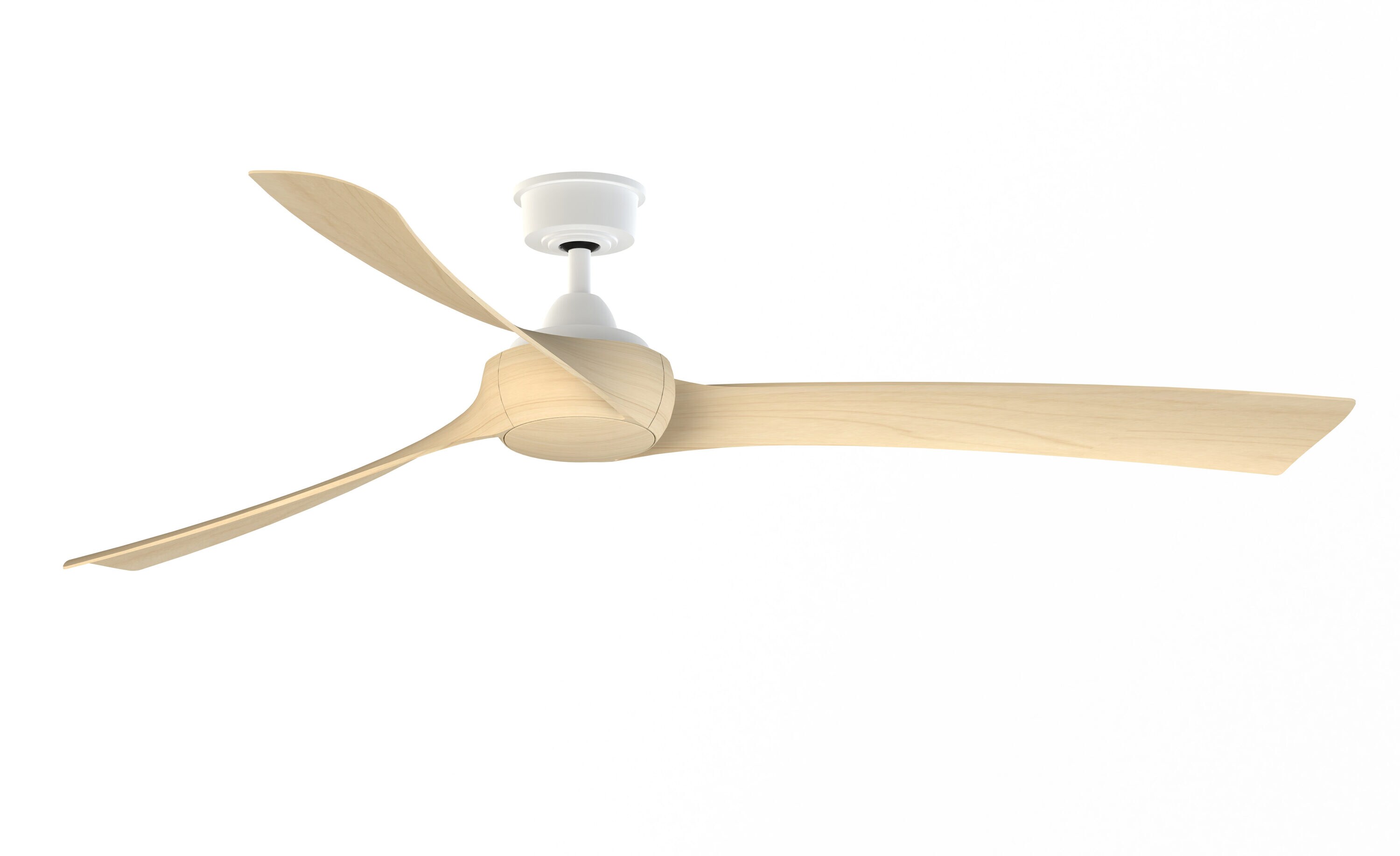 Fanimation FPD8531MW-72N Wrap Custom 72-in Matte White Indoor/Outdoor Smart Ceiling Fan and Remote (3-Blade)