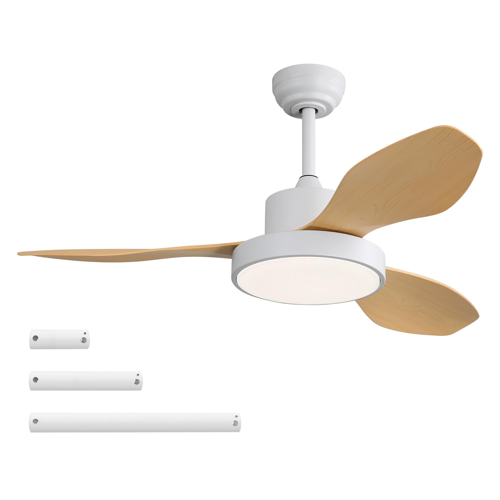 Bayfeve BFKS-88500-CF Adjustable Speed 47-in Color-Changing Integrated LED Outdoor White with ABS Blades Ceiling Fan With Light - Remote Included ( 3 -Blade )