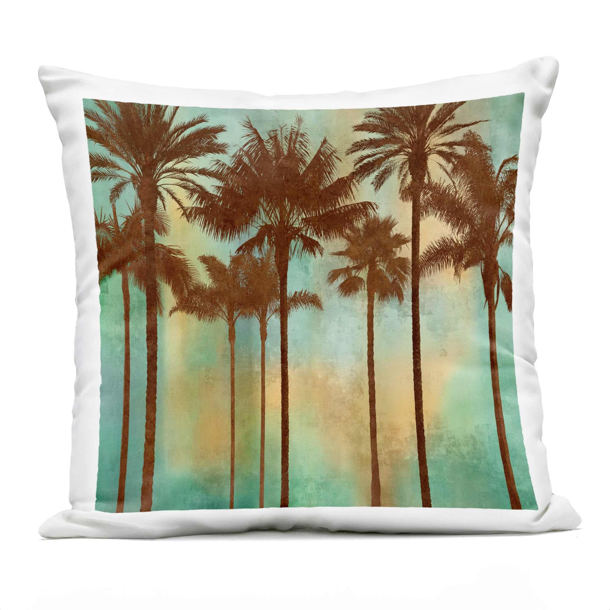 Stupell Industries PLO-907-OSQ-18X18 Palm Trees over Gradient Outdoor Printed Pillow design by John Seba