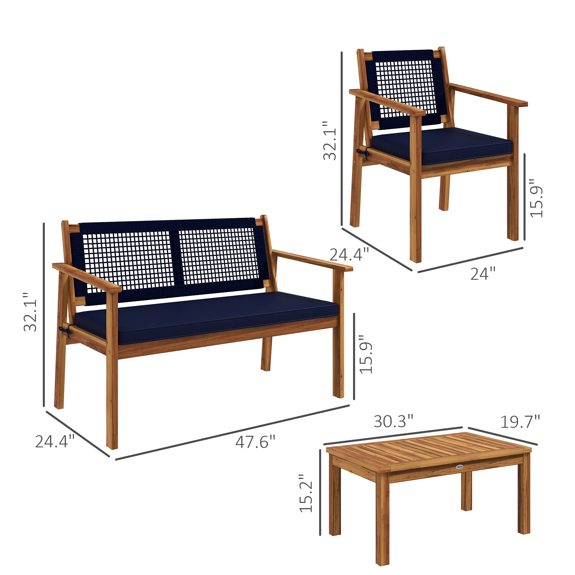 Outsunny 84G-446V00NU Patio-Sofas-Daybeds - View #3