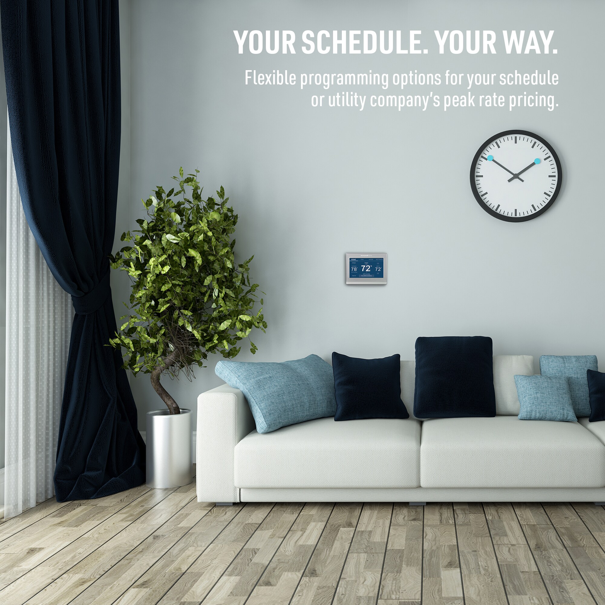Honeywell Home Silver Thermostat with Wi-Fi Compatibility