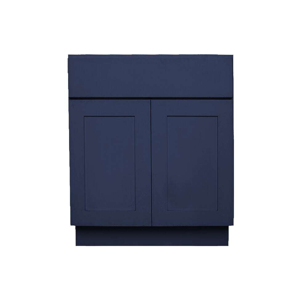 RELIABILT LS-SN-B30B Creston 30-in W x 34.5-in H x 24-in D Navy Blue Base Ready to assemble Plywood Cabinet (Recessed Panel Shaker)