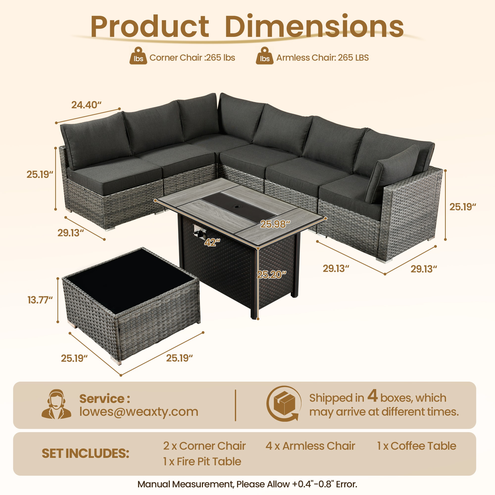 weaxty DCFP03RRS108 Patio-Conversation-Sets - View #7