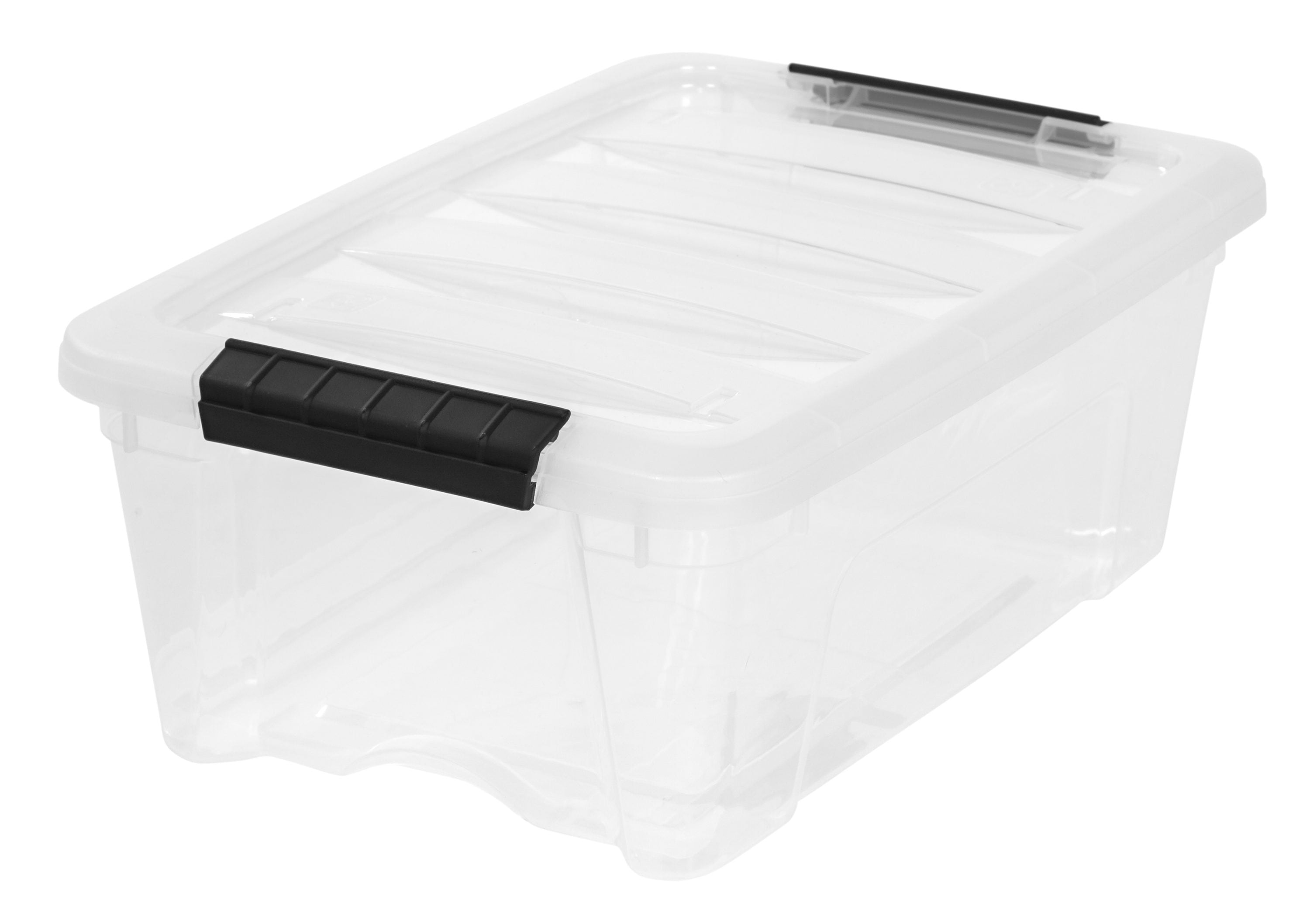 IRIS Stack and Pull Medium 3-Gallons (12-Quart) Clear Weatherproof Tote  with Latching Lid in the Plastic Storage Containers department at