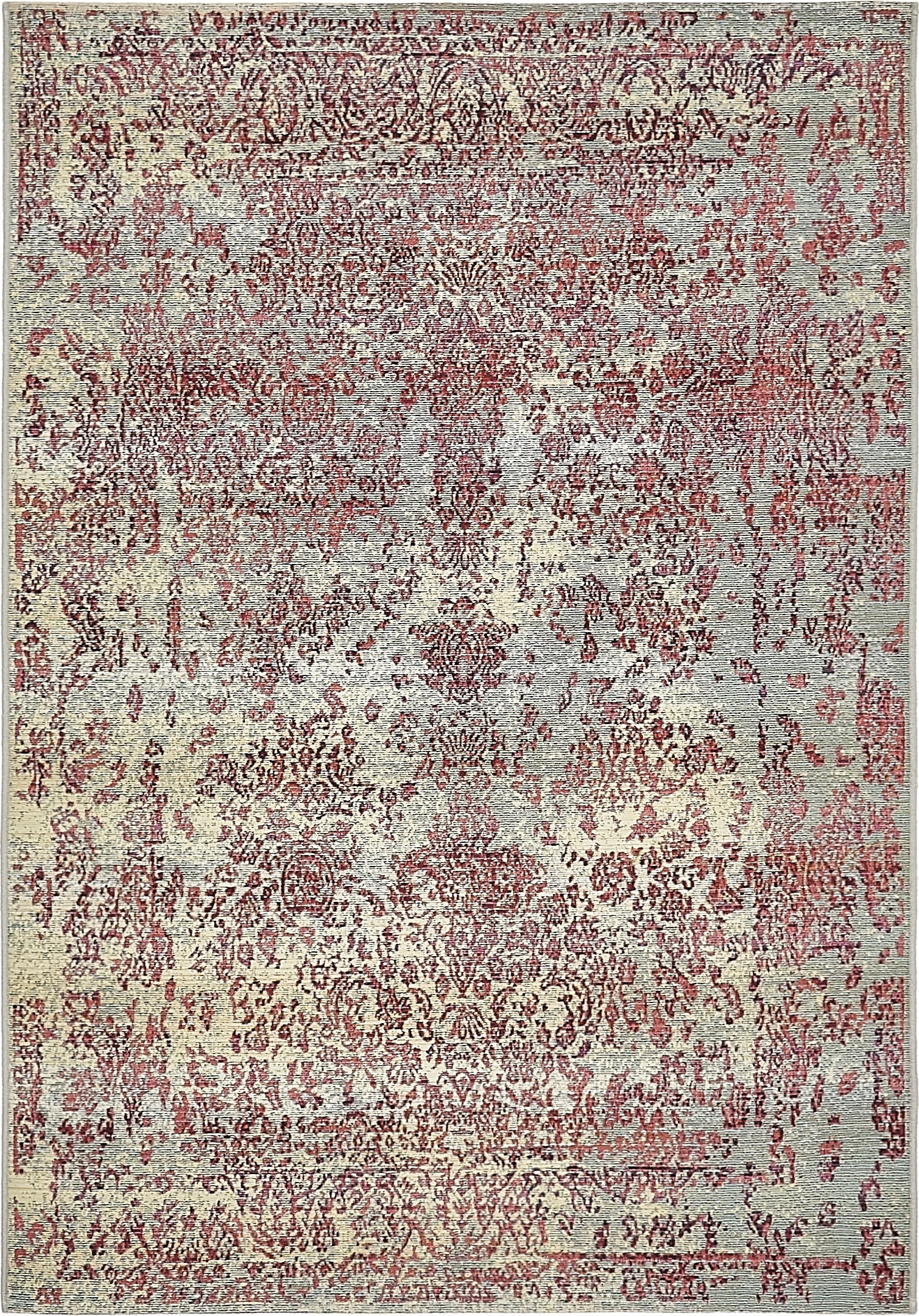 Light Blue Botanical Harmony 4' x 6' Outdoor Rectangular Rug