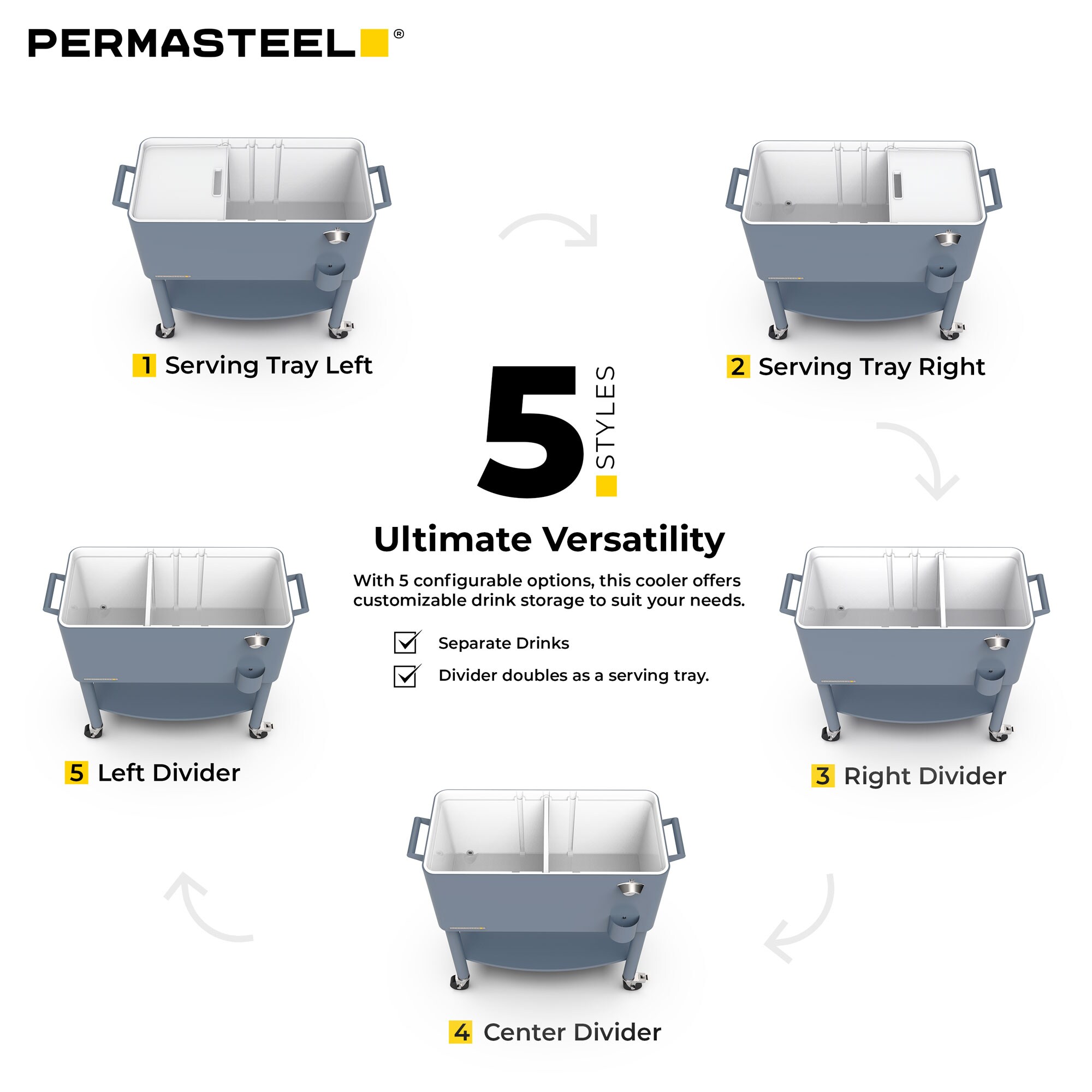 Permasteel PS-213D-BL Beverage-Coolers - View #3