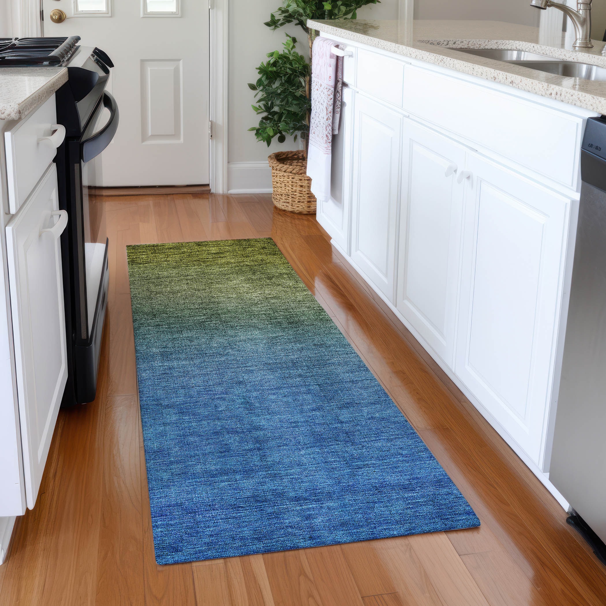 Addison Rugs ACN587OL2X8 Chantille ACN587OL 2 x 7 (ft) Polyester Olive Rectangular Indoor/Outdoor Geometric Moroccan Machine washable Runner rug