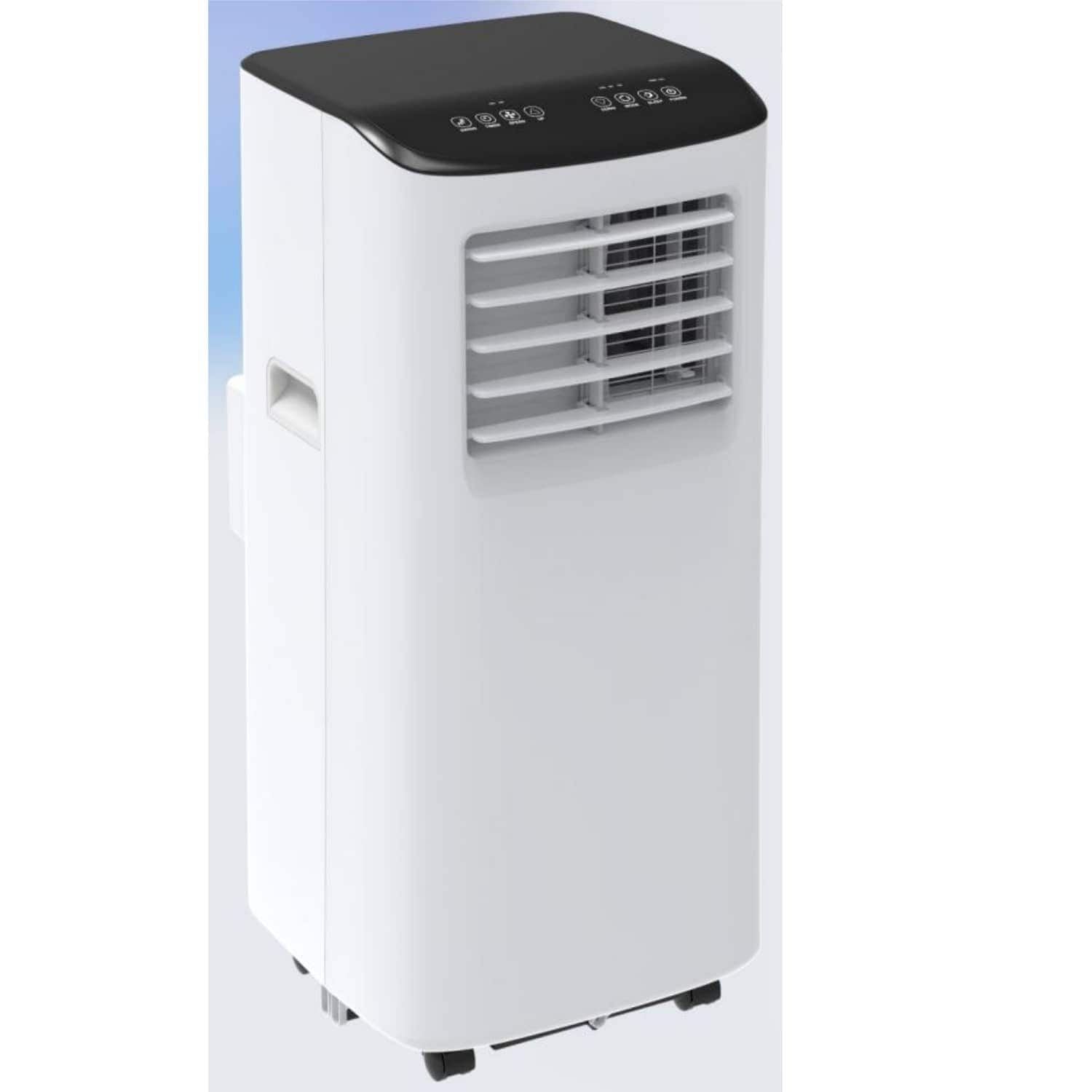 WhizMax LSHQQPHK-338DQWU8 8000 BTU  Portable Air Conditioner   3 in 1 Cooling  Dehumidification and Fan  for 350 square feet  Drainless Design  24 Hour Timer  Ultra Quiet  Black Top
