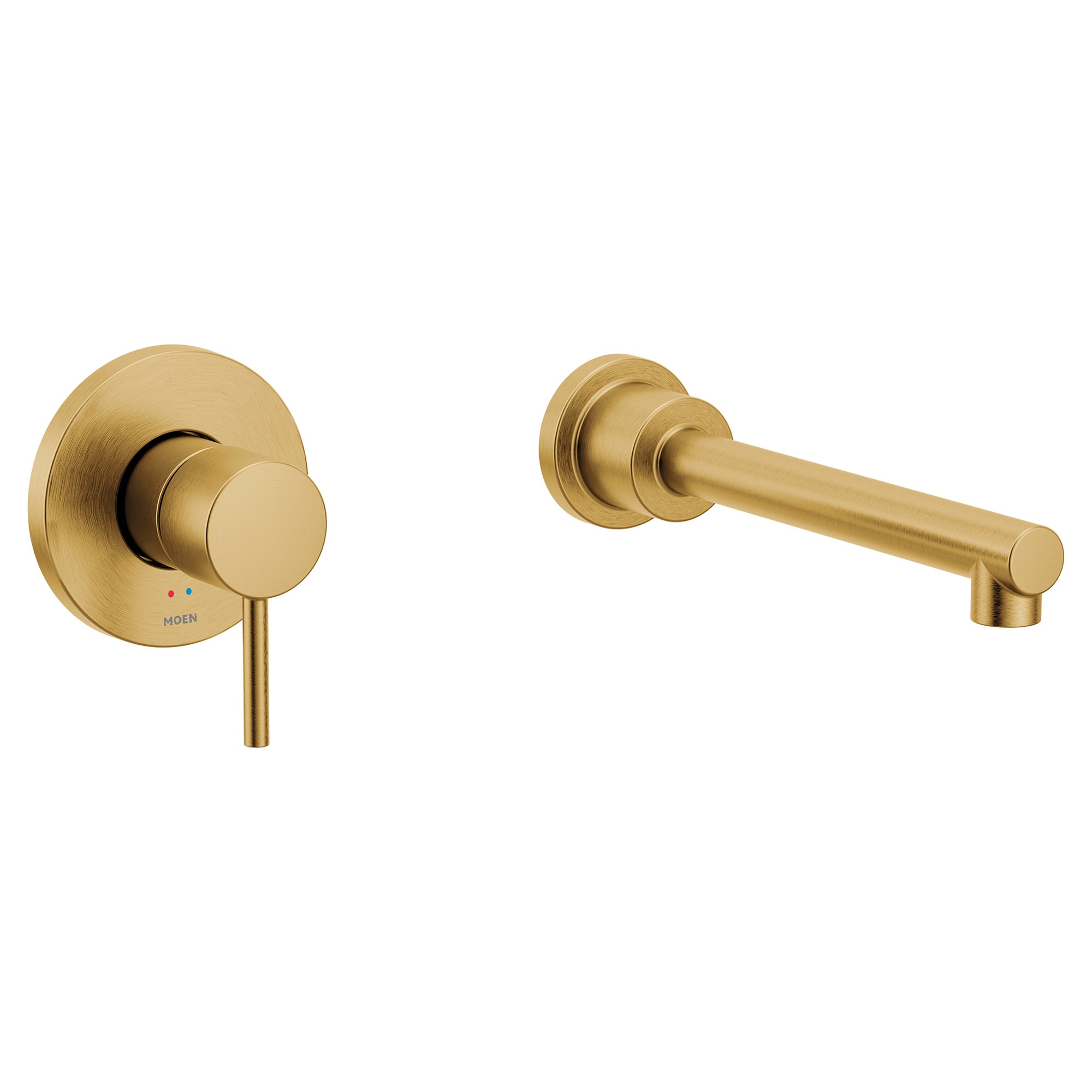 Moen WT391BG Brushed Gold 1-handle Wall-mount Mid-arc Bathtub Faucet