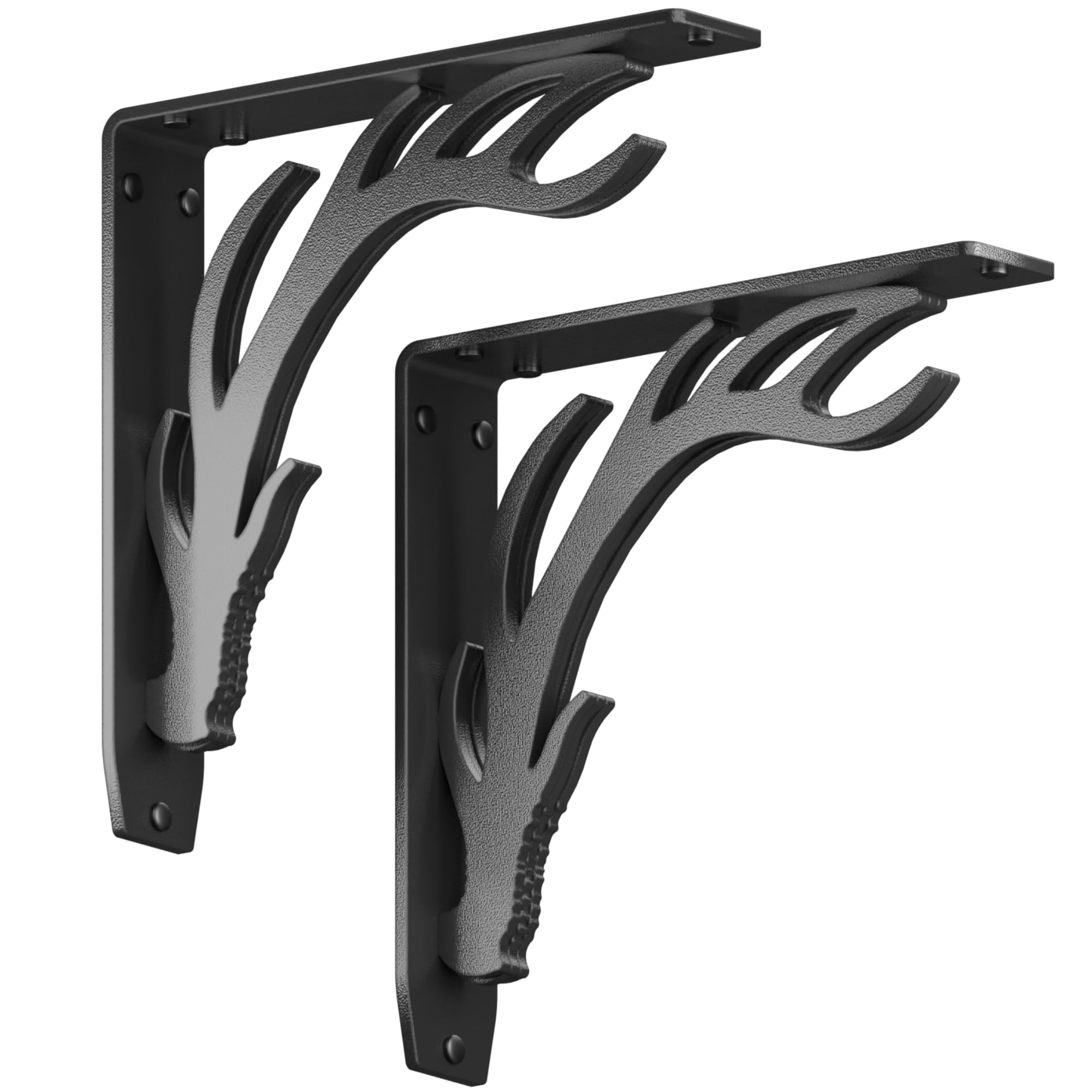 STARBY SB-ELK-10 10-in L x 2-in W x 10-in D Heavy Duty Black Shelf Bracket (2-Pack)