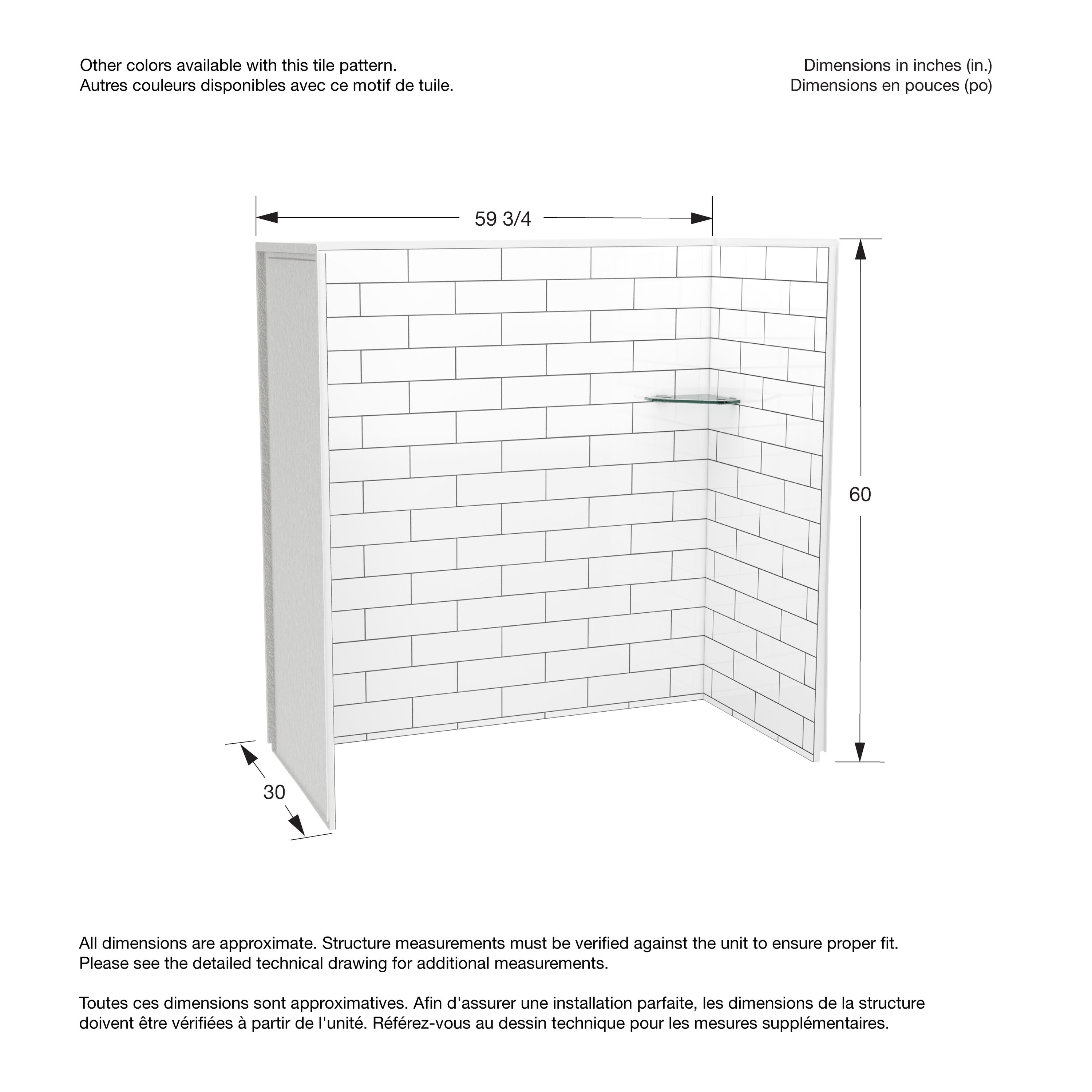 DreamLine ACLW6030TWLK90 Bathtub-Wall-Surrounds - View #4