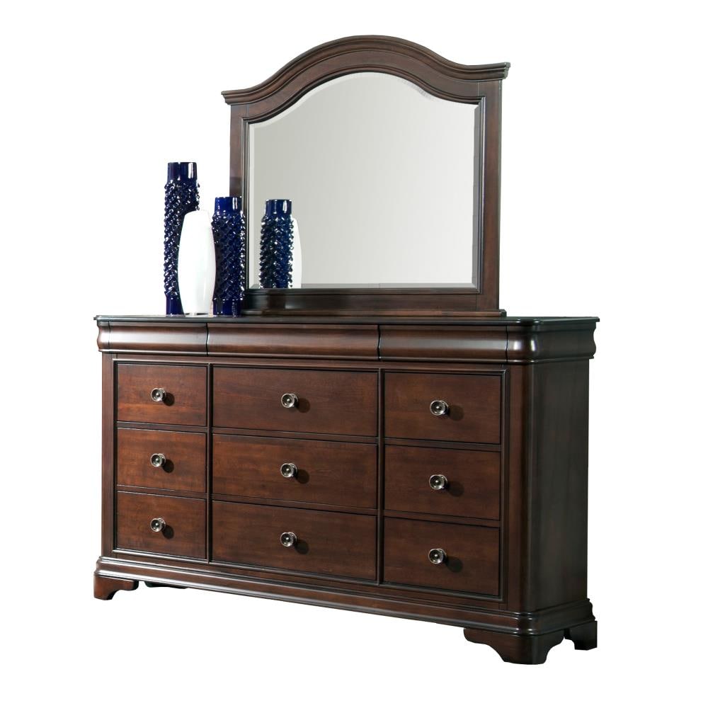 Cherry Sleigh Queen Bedroom Set with Carved Panels and Ample Storage