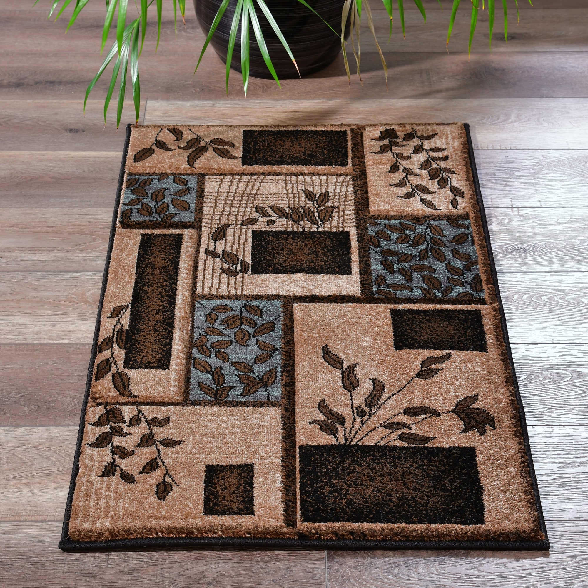 MDA Rugs GM4823 Glamour 2 x 3 (ft) Polypropylene Brown/Blue Rectangular Indoor Abstract Area rug