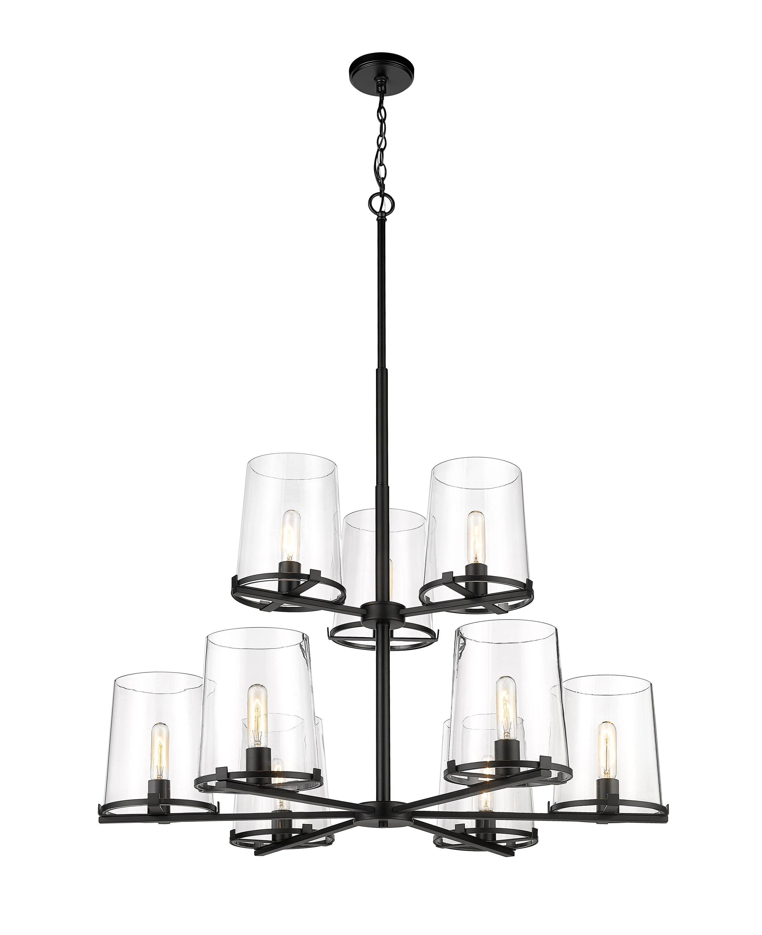 Z-Lite 3032-9MB Callista 9 -Light Matte Black Transitional For Use in Bathrooms, Bedrooms, Dining Rooms, Foyers, Kitchens, Living Rooms Chandelier