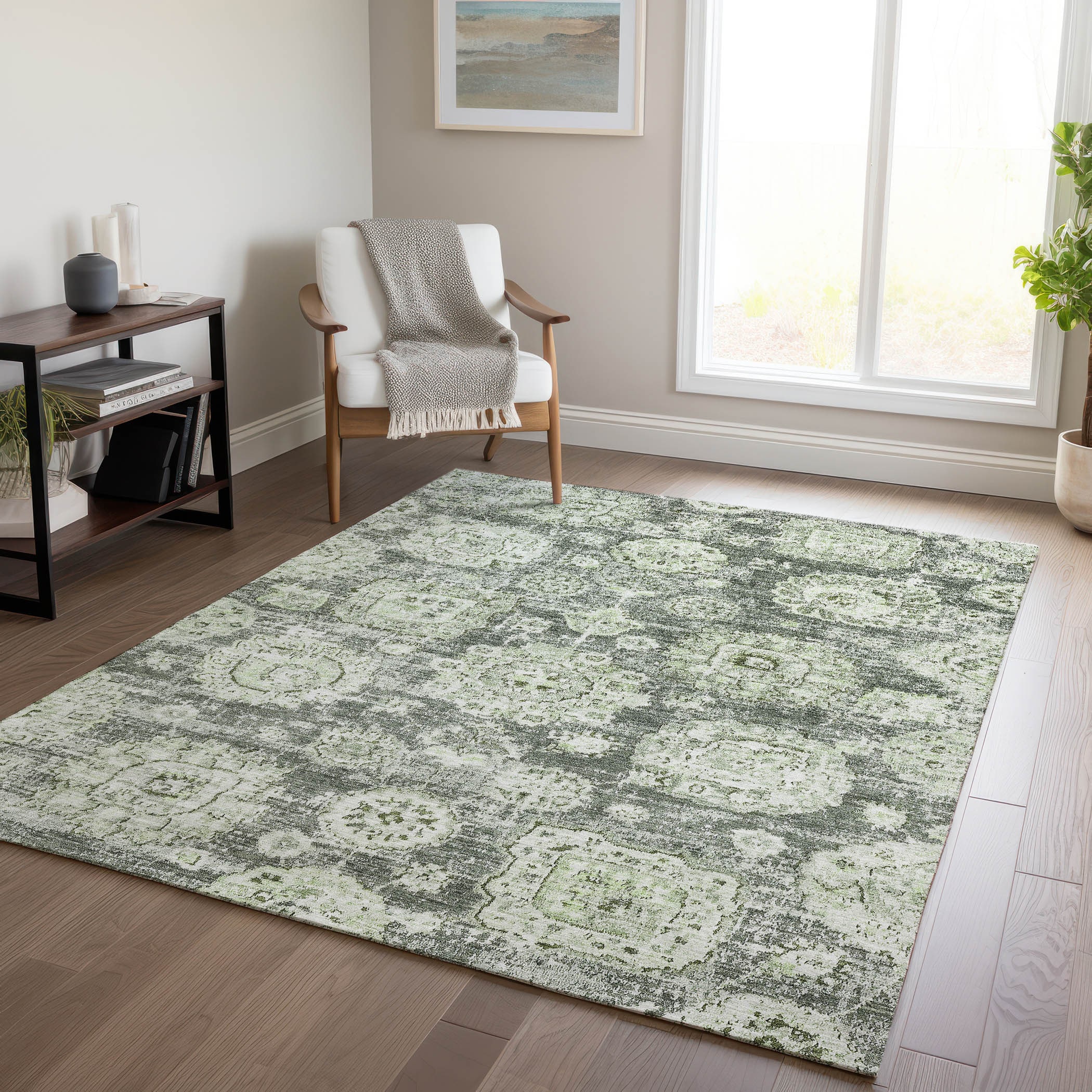 Addison Rugs ACN634AL30X46 Chantille ACN634AL 2 x 3 (ft) Polyester Aloe Rectangular Indoor/Outdoor Geometric Machine washable Area rug