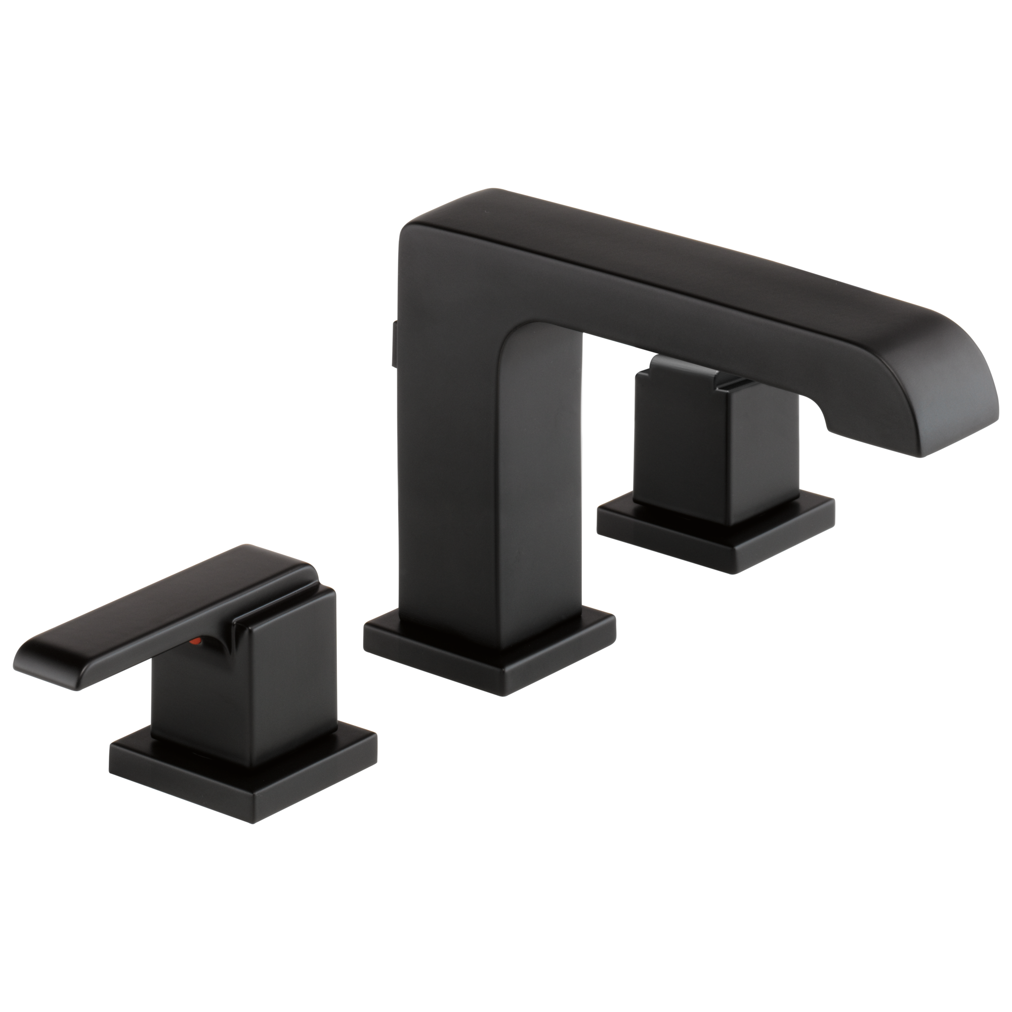 Delta 3567-BLMPU-DST Ara Matte Black Widespread 2-handle WaterSense Low-arc Residential Handle Bathroom Sink Faucet with Drain