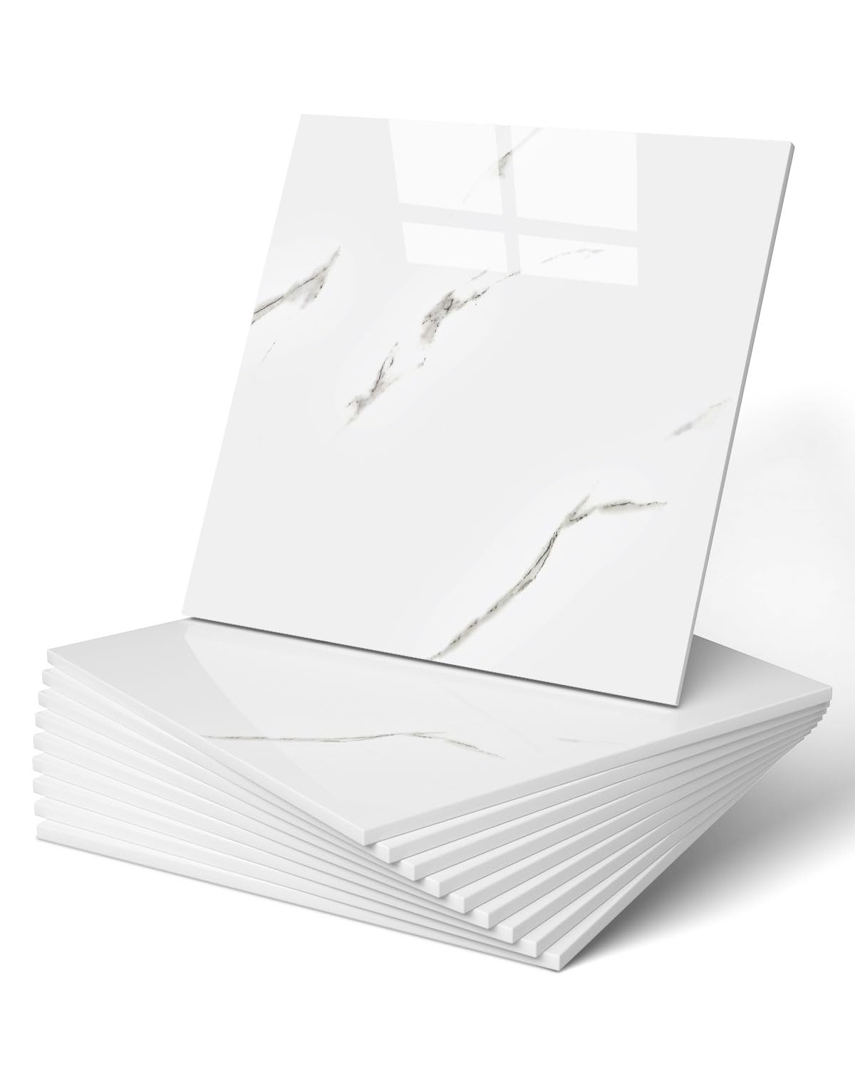 LILILIAN FMY Peel and Stick Shower Waterproof Marble Tiles Wall Panels 11.8 by 11.8 Self Adhesive Backsplash for Bathroom Kitchen Living Room #LRO0814O986
