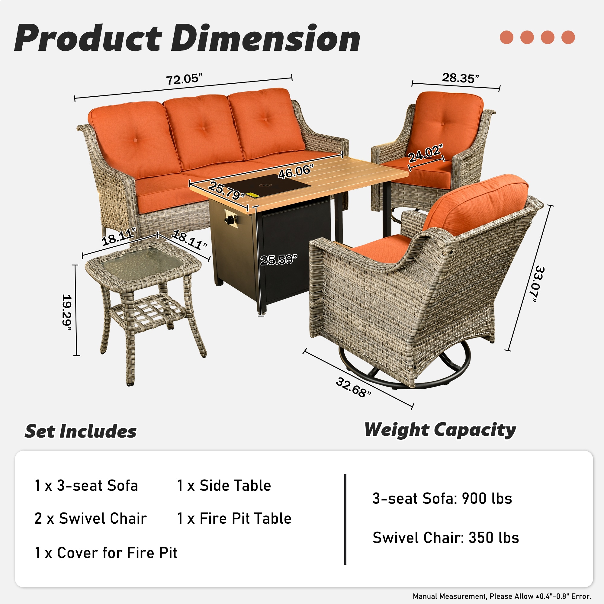 Ovios RFP11PD8C-4Y Patio-Conversation-Sets - View #7