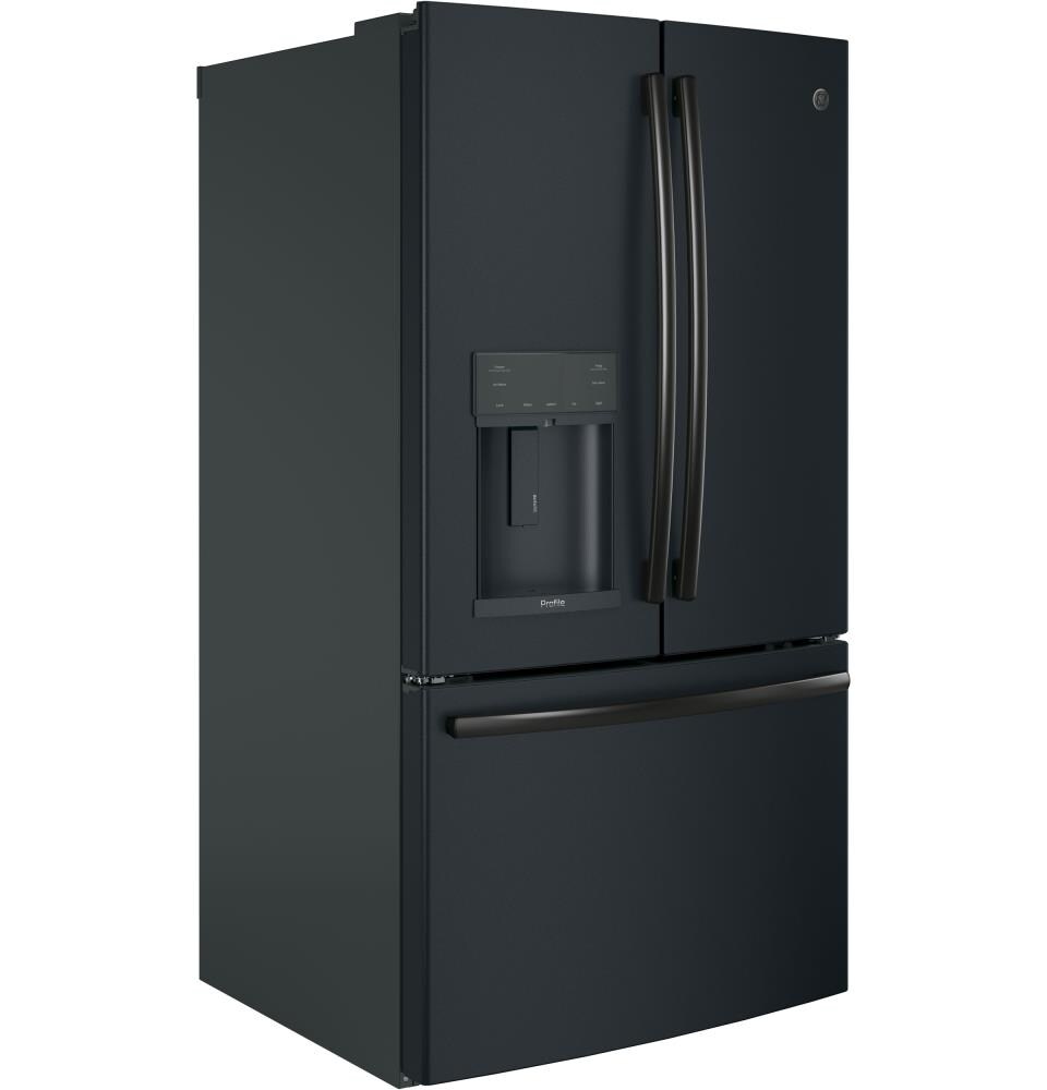 GE Profile 27.8-cu ft French Door Refrigerator with Ice Maker (Black ...