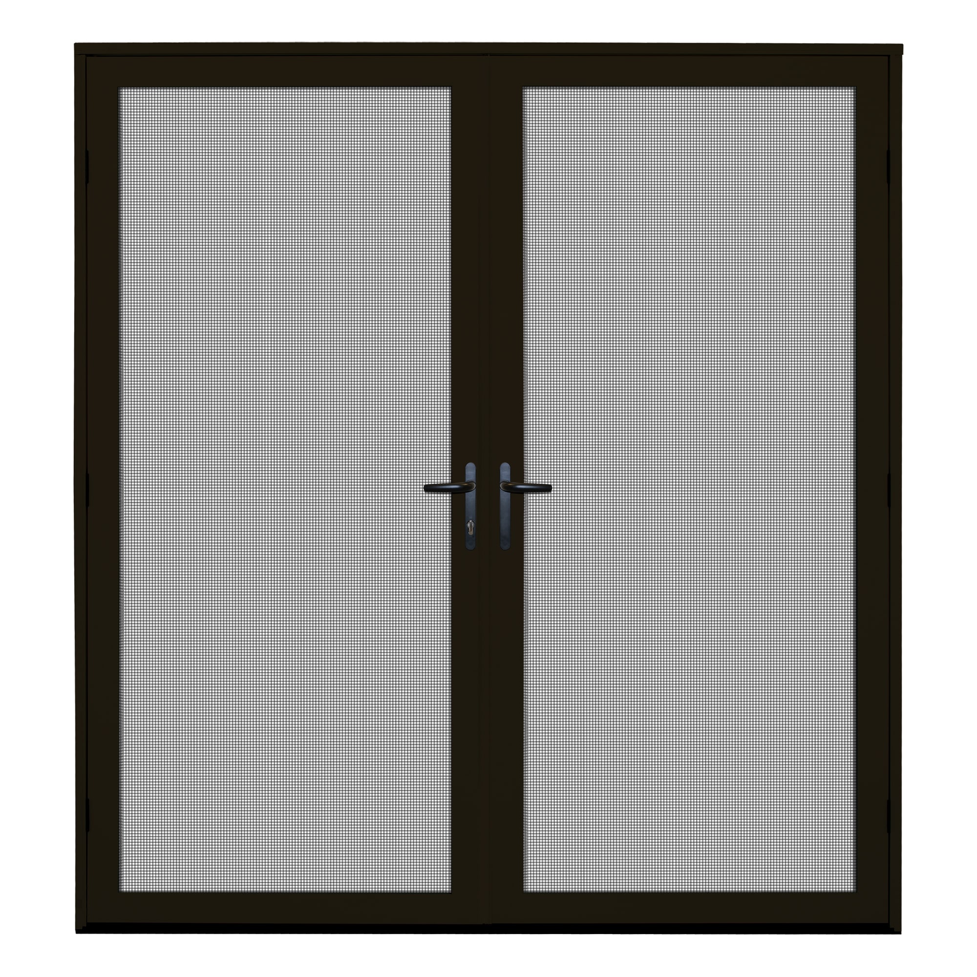 TITAN Ultimate Meshtec 72-in x 80-in Bronze Aluminum Surface Mount Double  Security Door with Black Screen and Lockset included in the Security Doors  department at