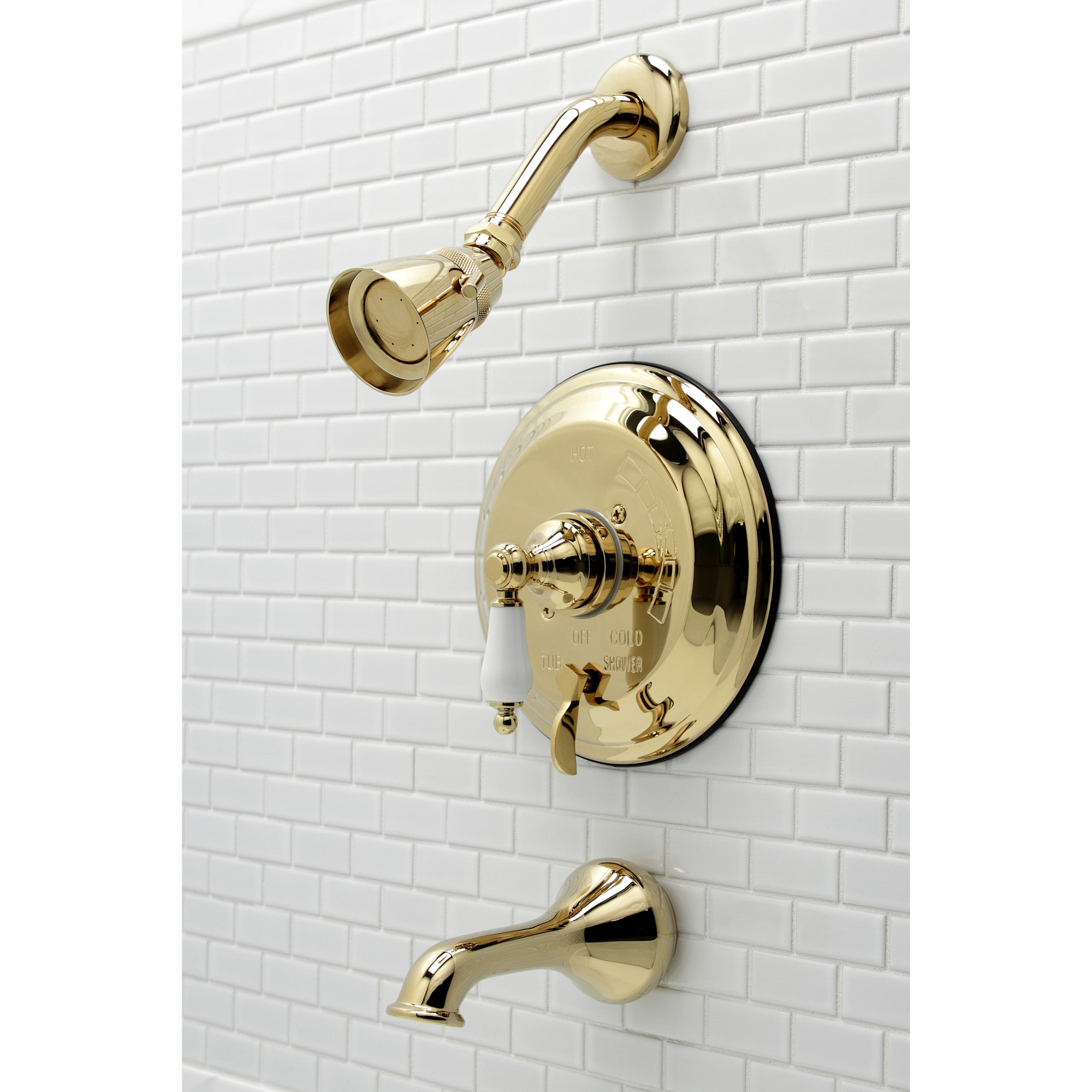 Elements of Design EB36320PL New Orleans Polished brass 1-handle Single function 3.75-Inches Round Bathtub and shower Faucet with Valve