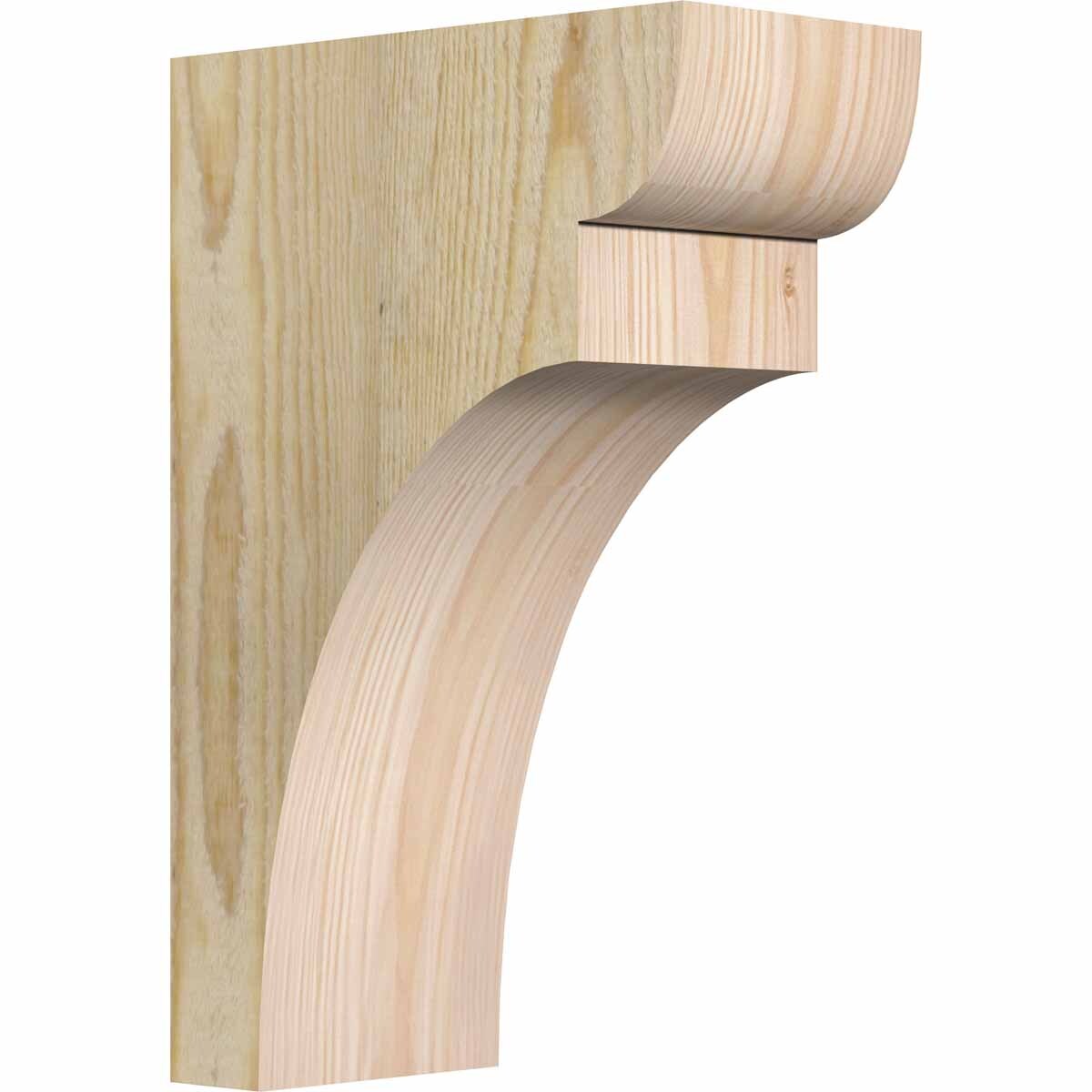 Ekena Millwork COR04X08X12YOR00RDF 4-in x 8-in x 12-in Yorktown Unfinished Douglas fir Wood Paintable/Stainable Corbel