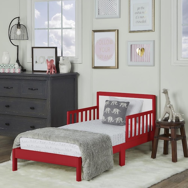 Dream On Me Brookside Toddler Bed Red, Grey Toddler Bed And Dresser